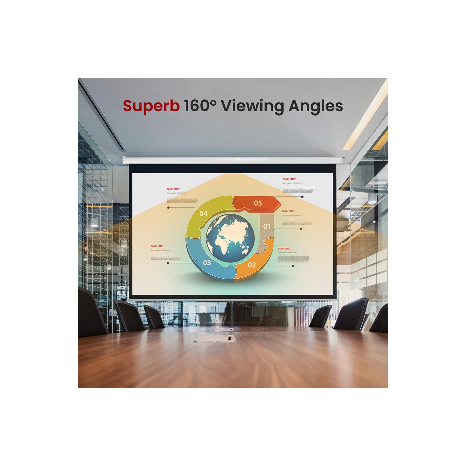 PYLE-HOME PRJSM9406 Universal Roll-Down Pull-Down Projection Screen, 50.3 x 67.3-Inch, Matte White