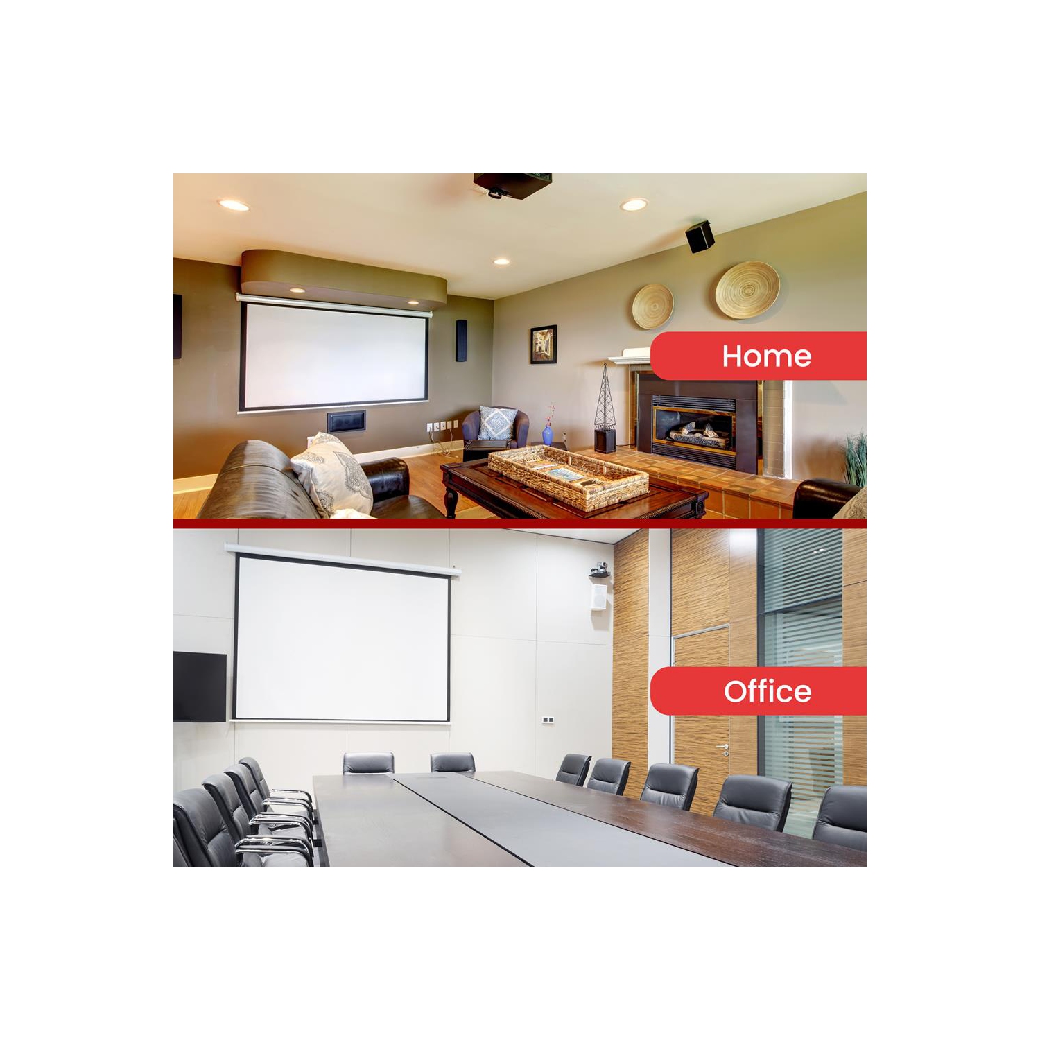 PYLE-HOME PRJSM9406 Universal Roll-Down Pull-Down Projection Screen, 50.3 x 67.3-Inch, Matte White