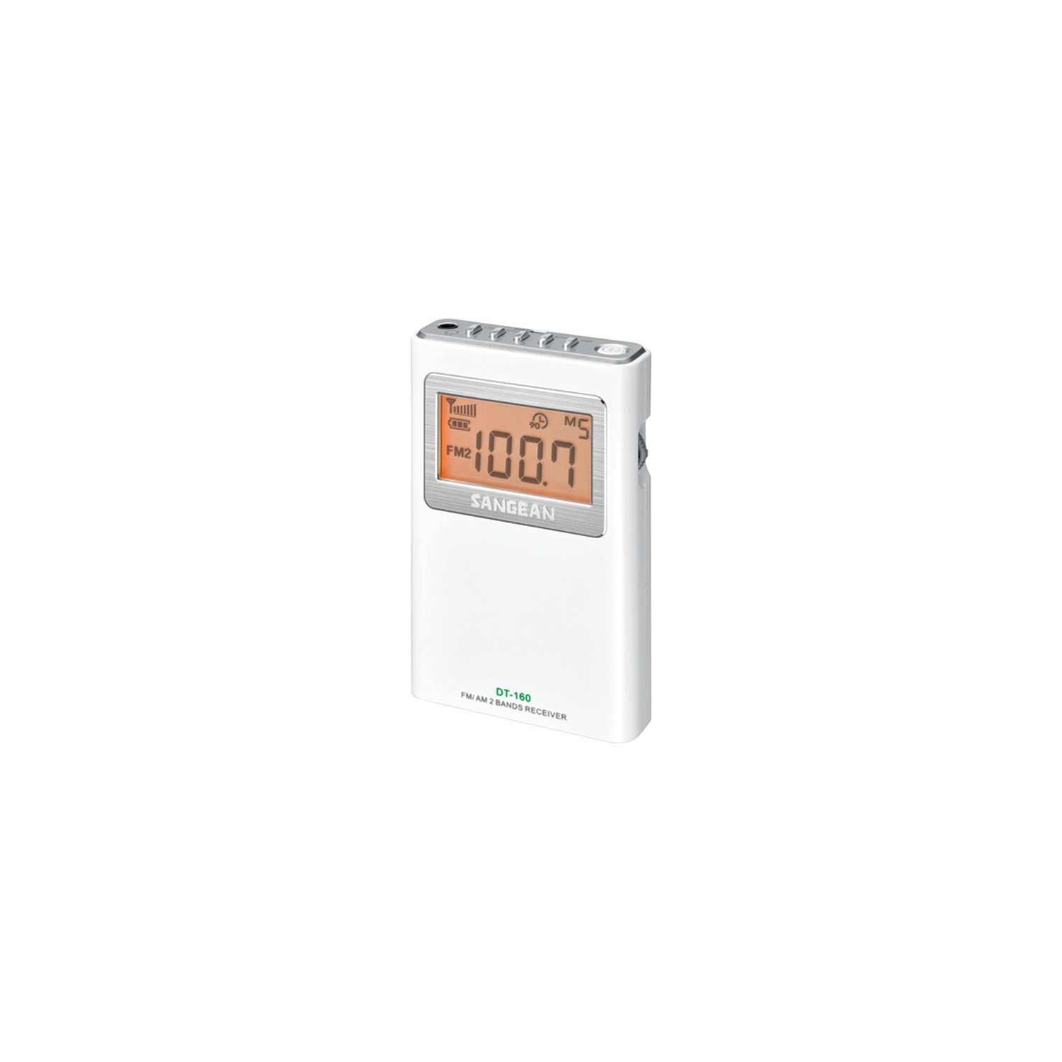 Sangean DT-160 Pocket AM/FM Home Audio Radio, White