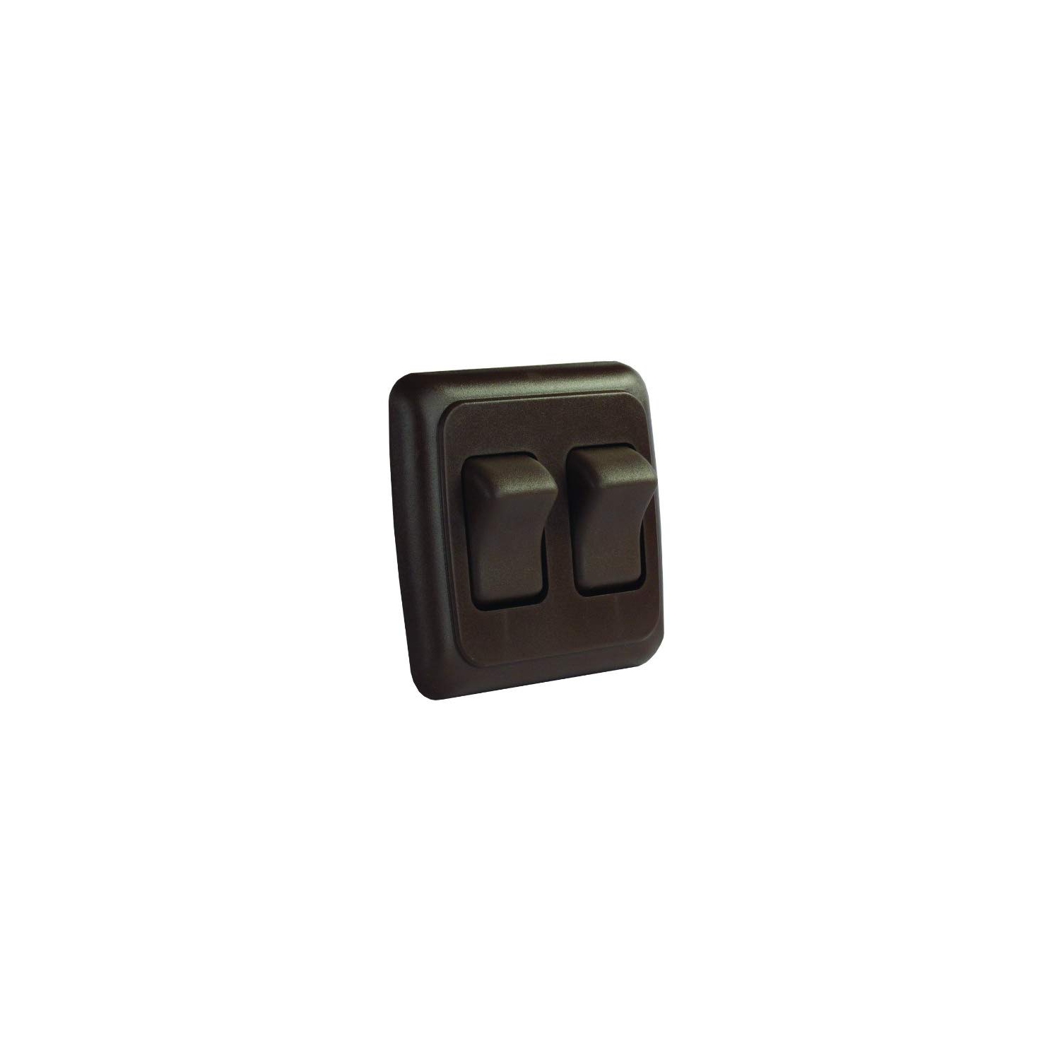 JR Products 12145 Brown Double SPST On-Off Switch with Bezel