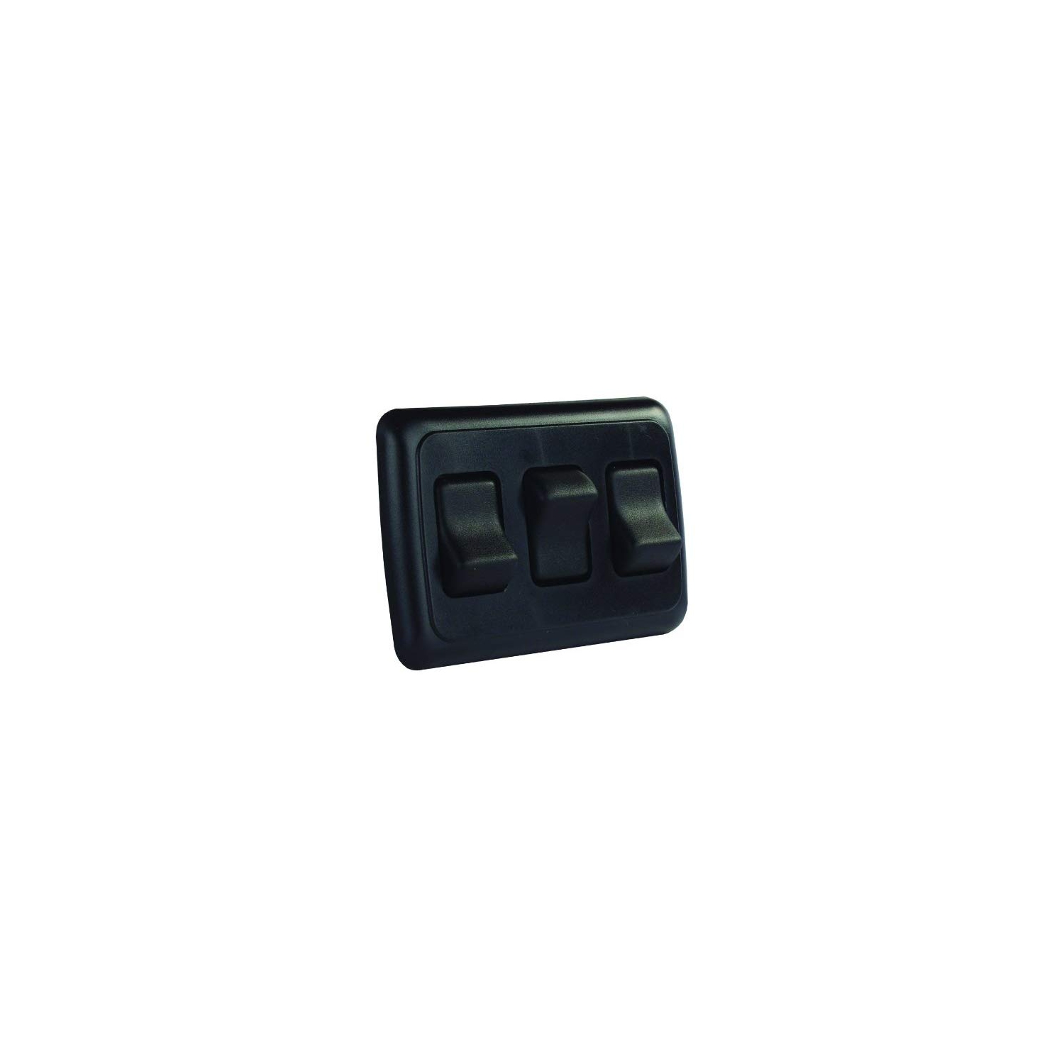 JR Products 12245 Black Triple SPST On-Off Switch with Bezel