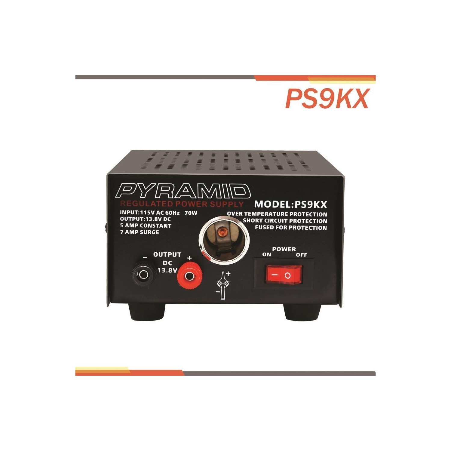 Pyramid PS9KX 5A/7A Power Supply with Cigarette Lighter Plug