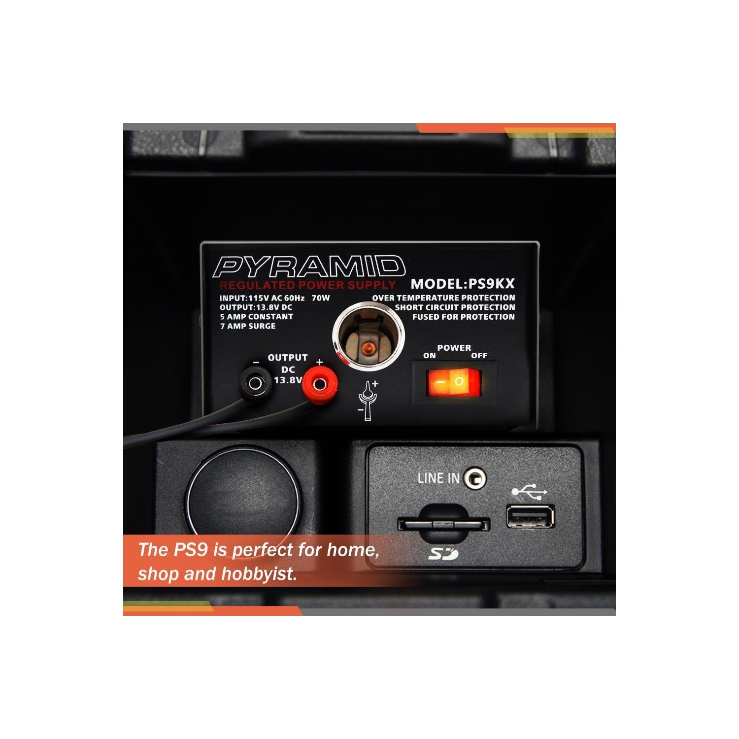 Pyramid PS9KX 5A/7A Power Supply with Cigarette Lighter Plug