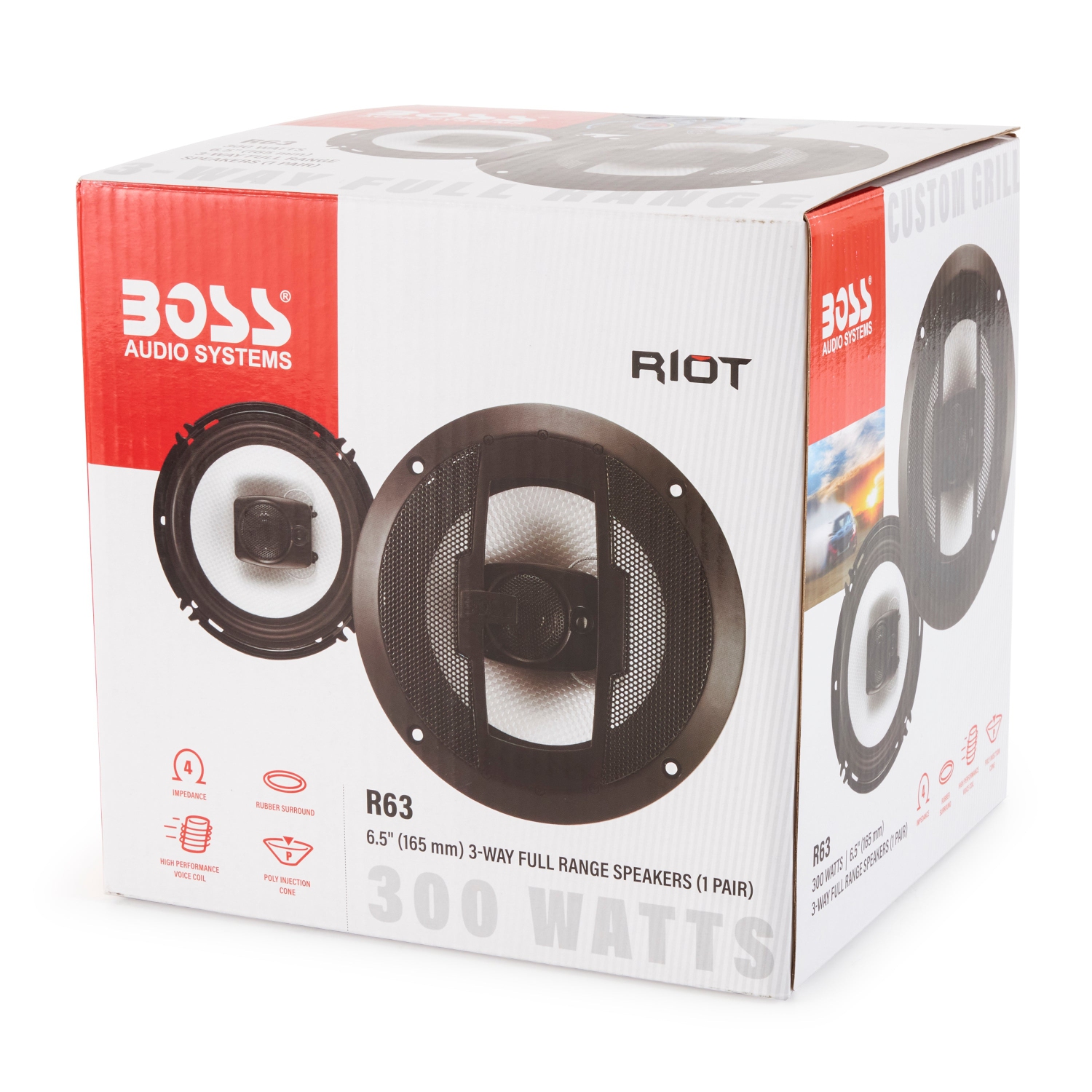 Haut-parleur coaxial automatique à 3 voies de 300 W R63 Riot DE BOSS Audio, 6,5&nbsp;po