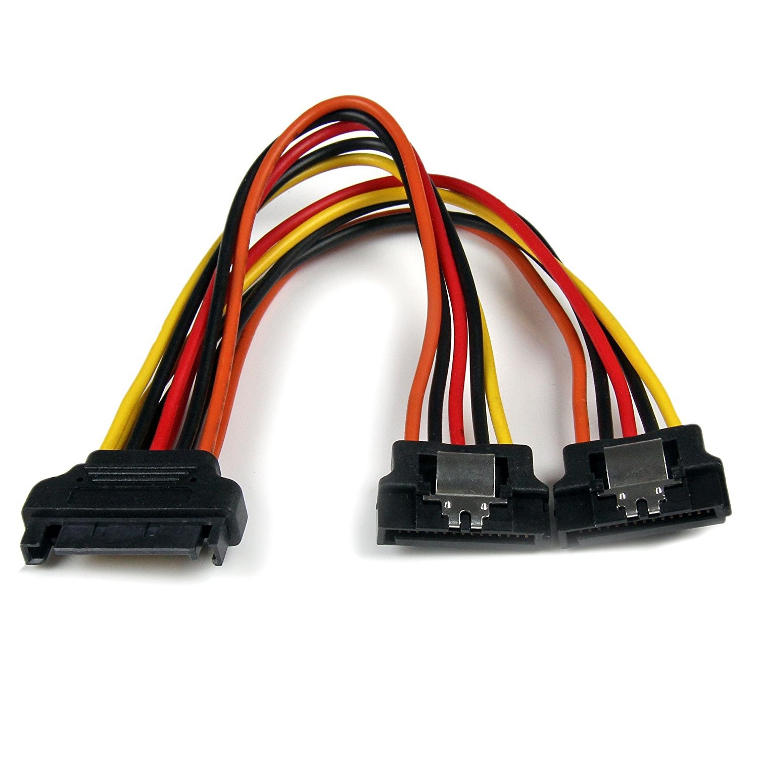 6-Inch Latching SATA Power Y Splitter Cable Adapter