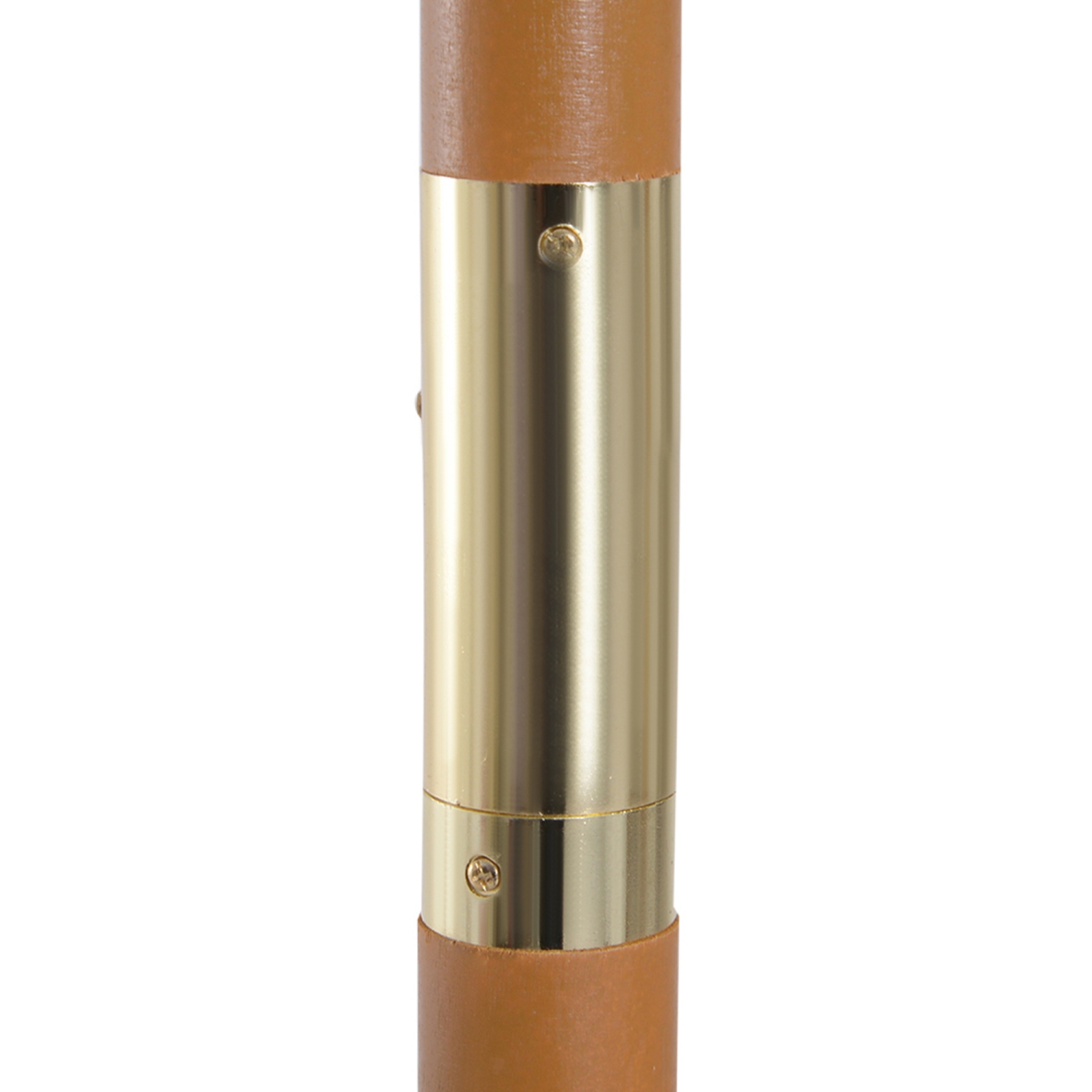 Outsunny 10' x 8' Bamboo Wooden Round Market Patio Sun Umbrella Garden Parasol Outdoor Sunshade Canopy, White