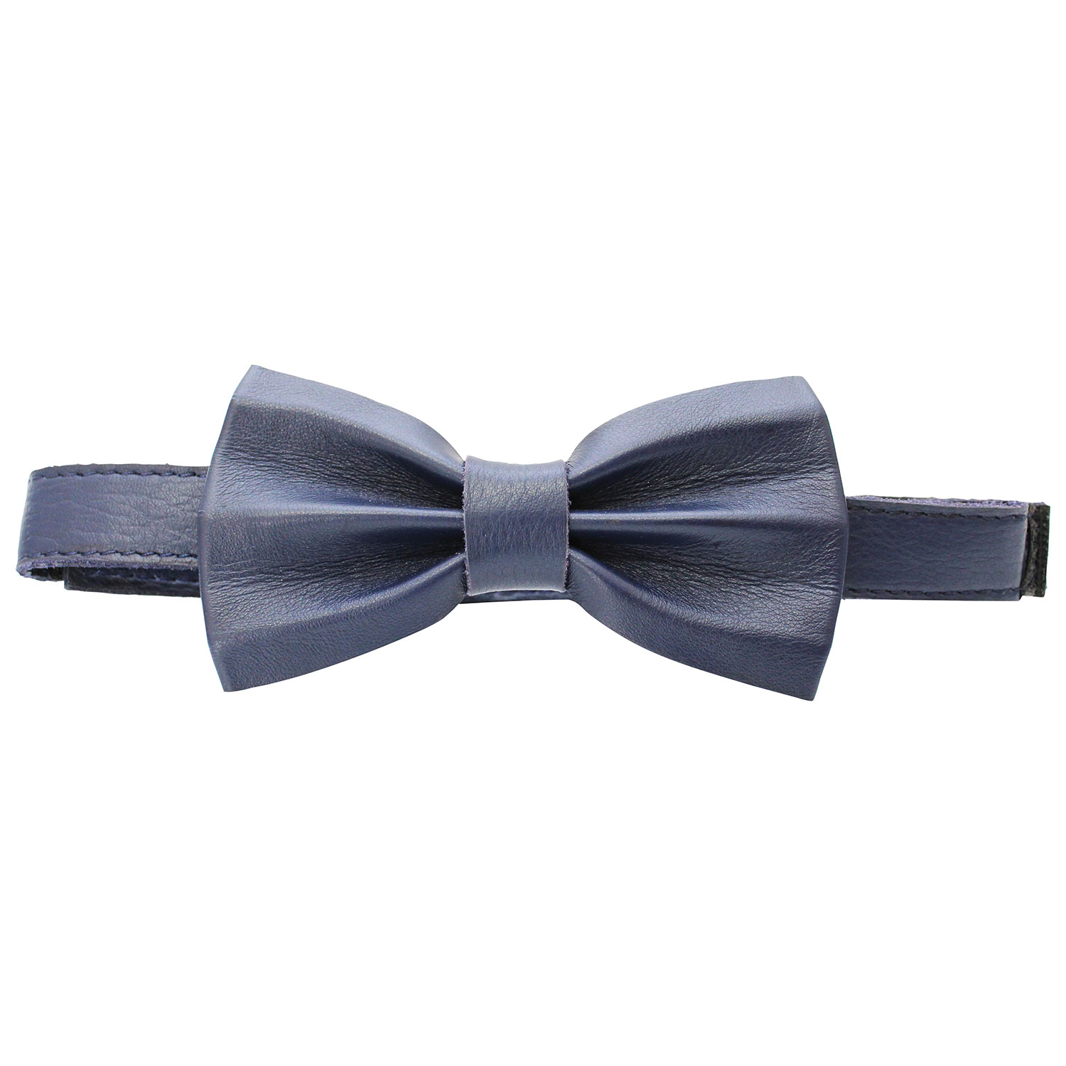 Noeud papillon en cuir mince Bobby d'Ashlin - Bleu marine