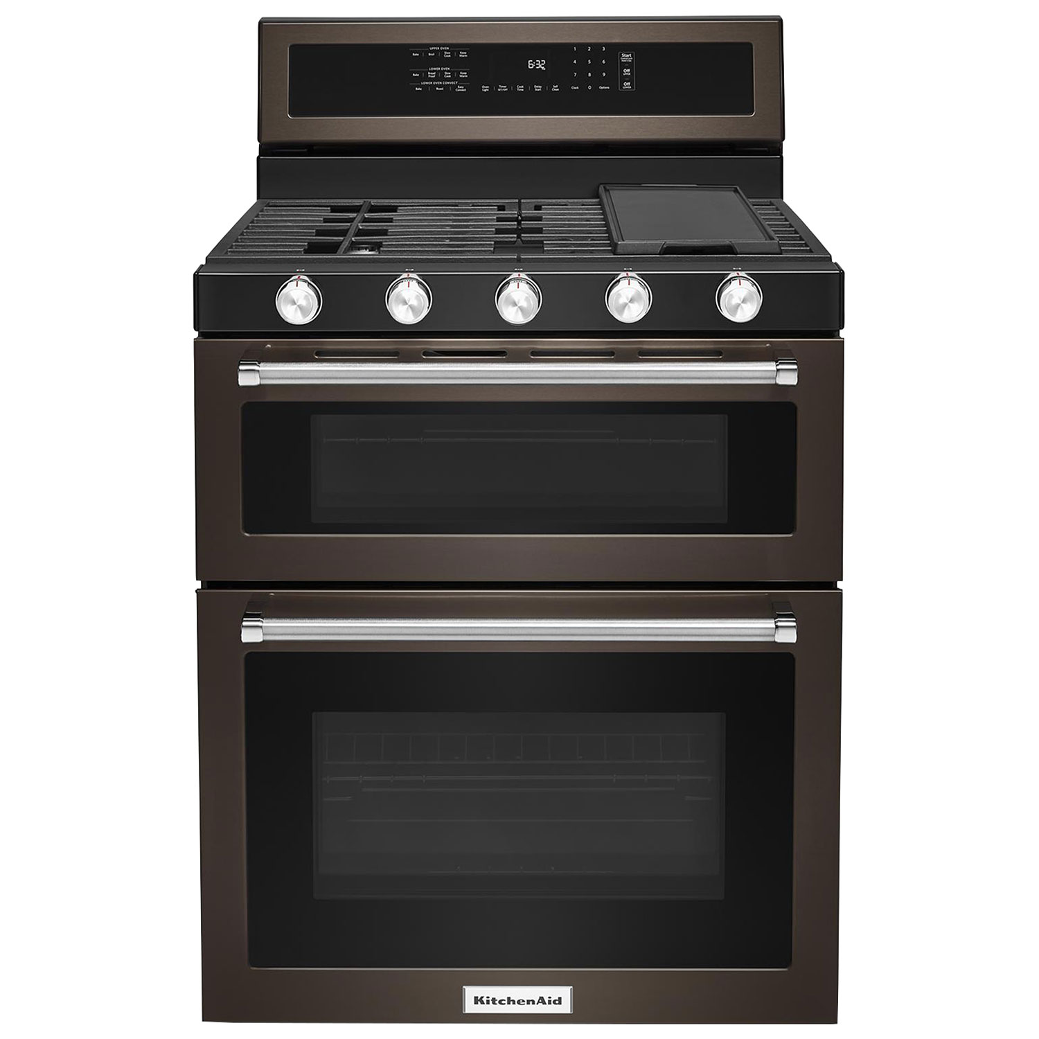 Cuisinière autonome à gaz à 5 brûleurs à deux fours True Convection 6 pi³ 30 po de KitchenAid