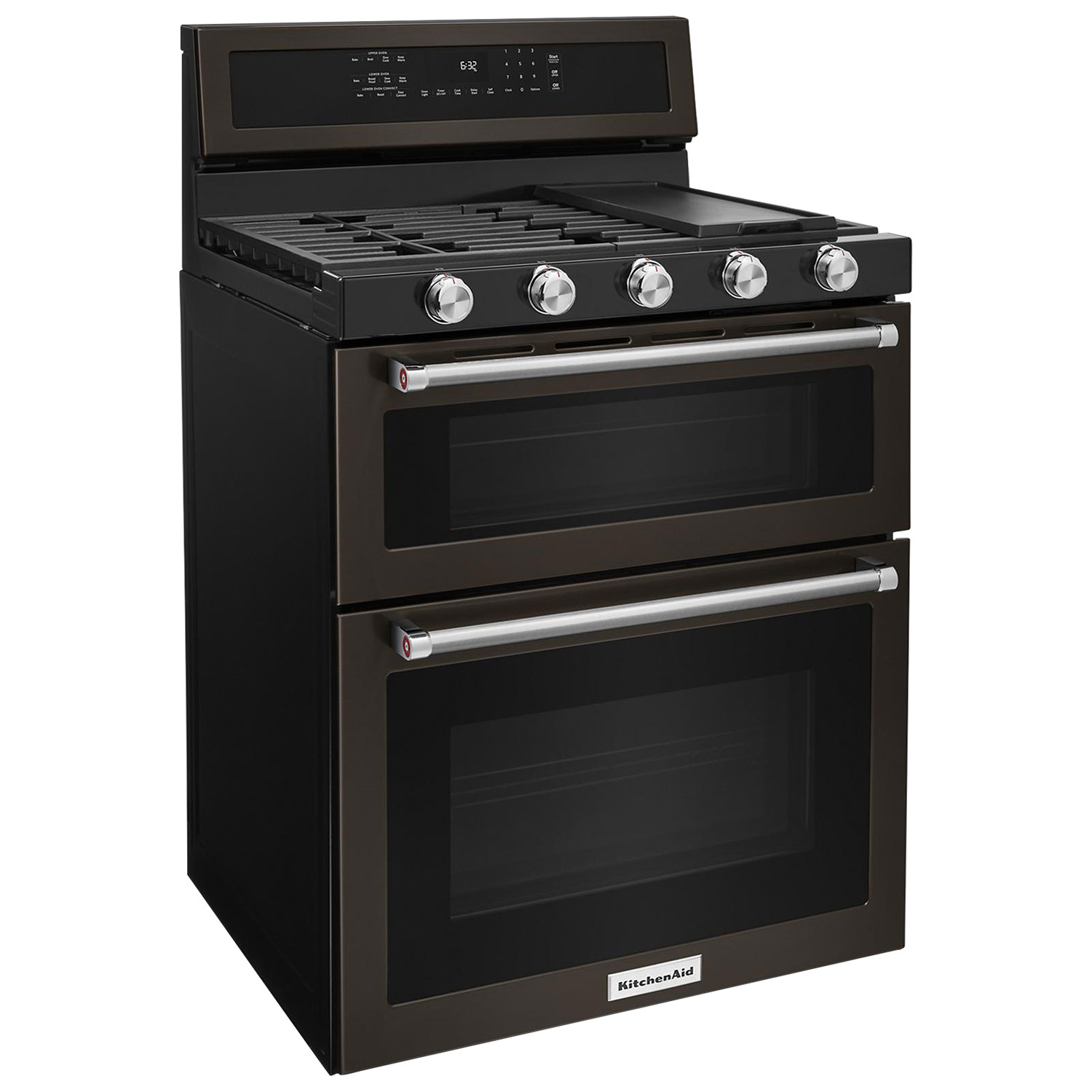 Cuisinière autonome à gaz à 5 brûleurs à deux fours True Convection 6 pi³ 30 po de KitchenAid