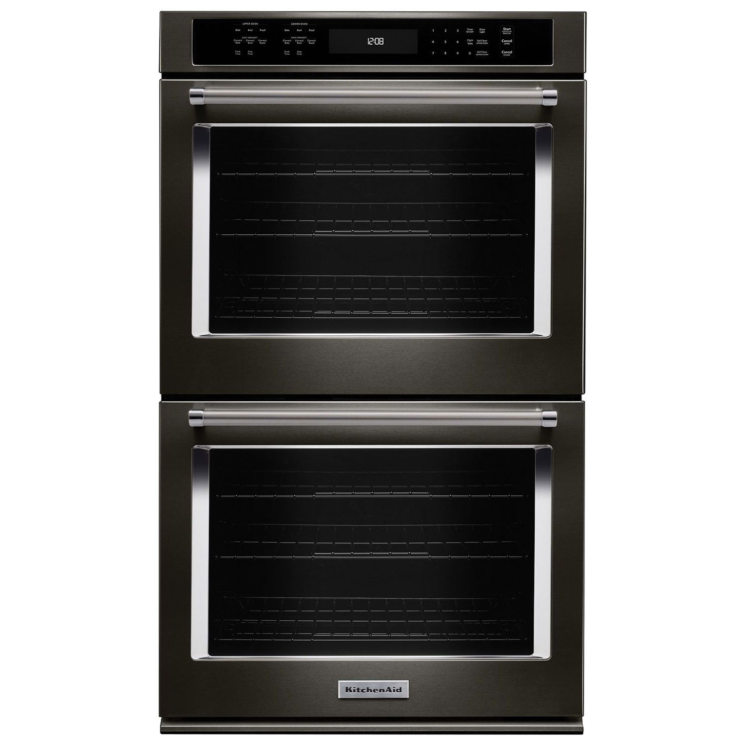 KitchenAid 30" 5 Cu. Ft./5 Cu. Ft. True Convection Electric Double Wall Oven (KODE500EBS) - Black SS
