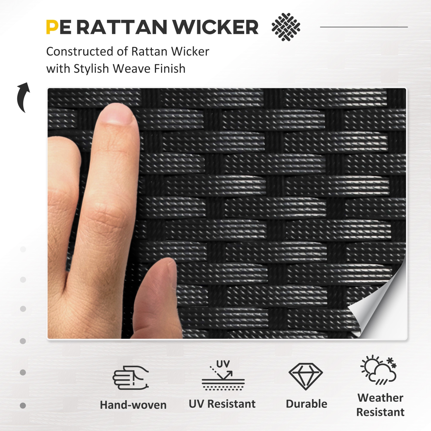 Outsunny – Ensemble de meubles de patio de 6 pièces avec coussin, sofa de patio modulaire en osier de résine de polyéthylène, avec table de rangement