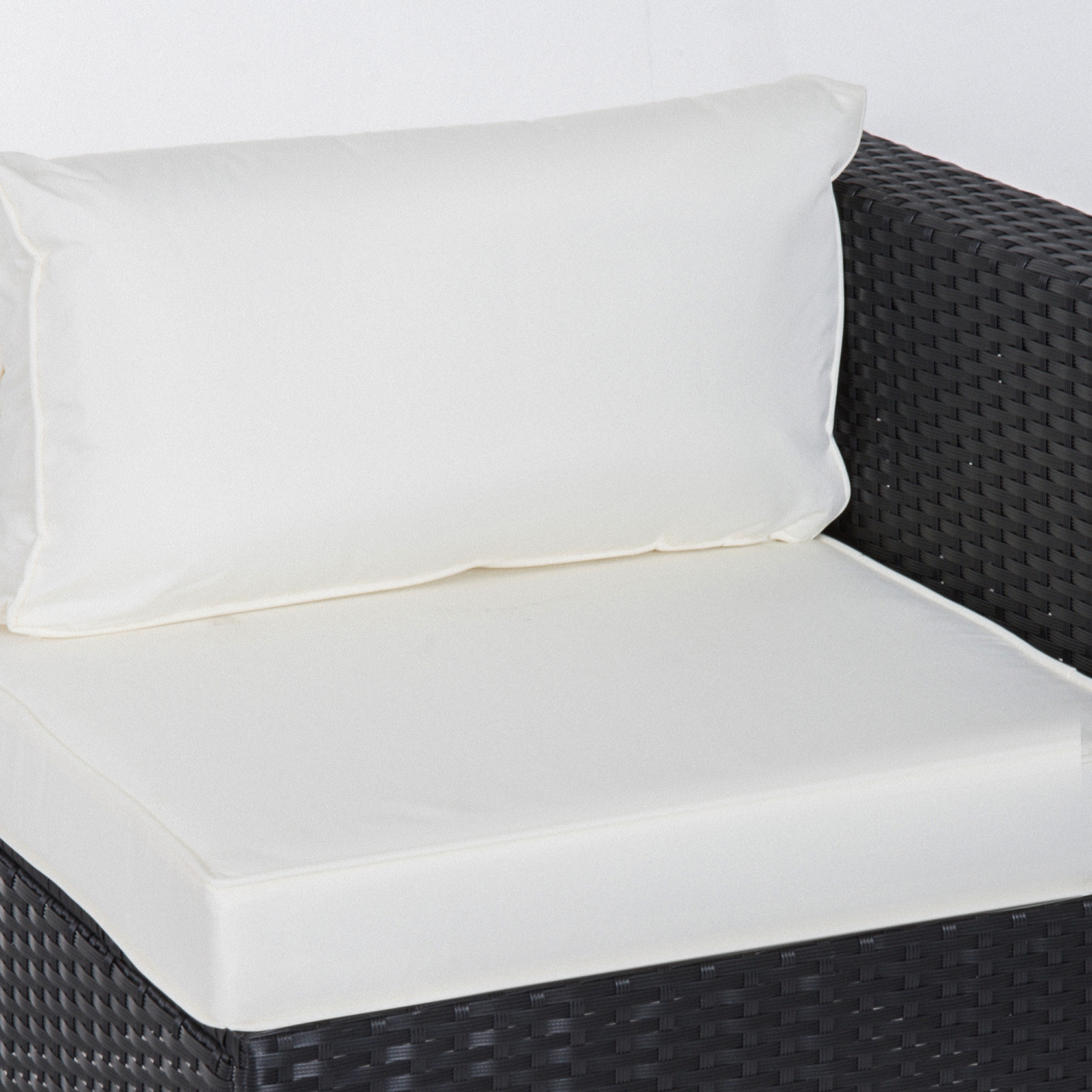 Outsunny – Ensemble de meubles de patio de 6 pièces avec coussin, sofa de patio modulaire en osier de résine de polyéthylène, avec table de rangement