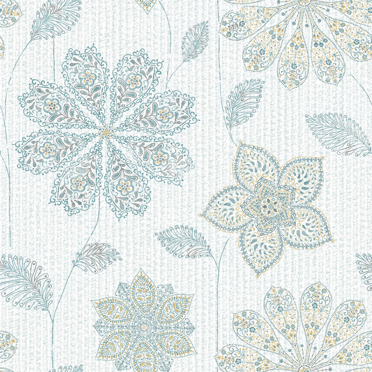 Papier peint autocollant Gypsy Floral de NuWallpaper - Bleu