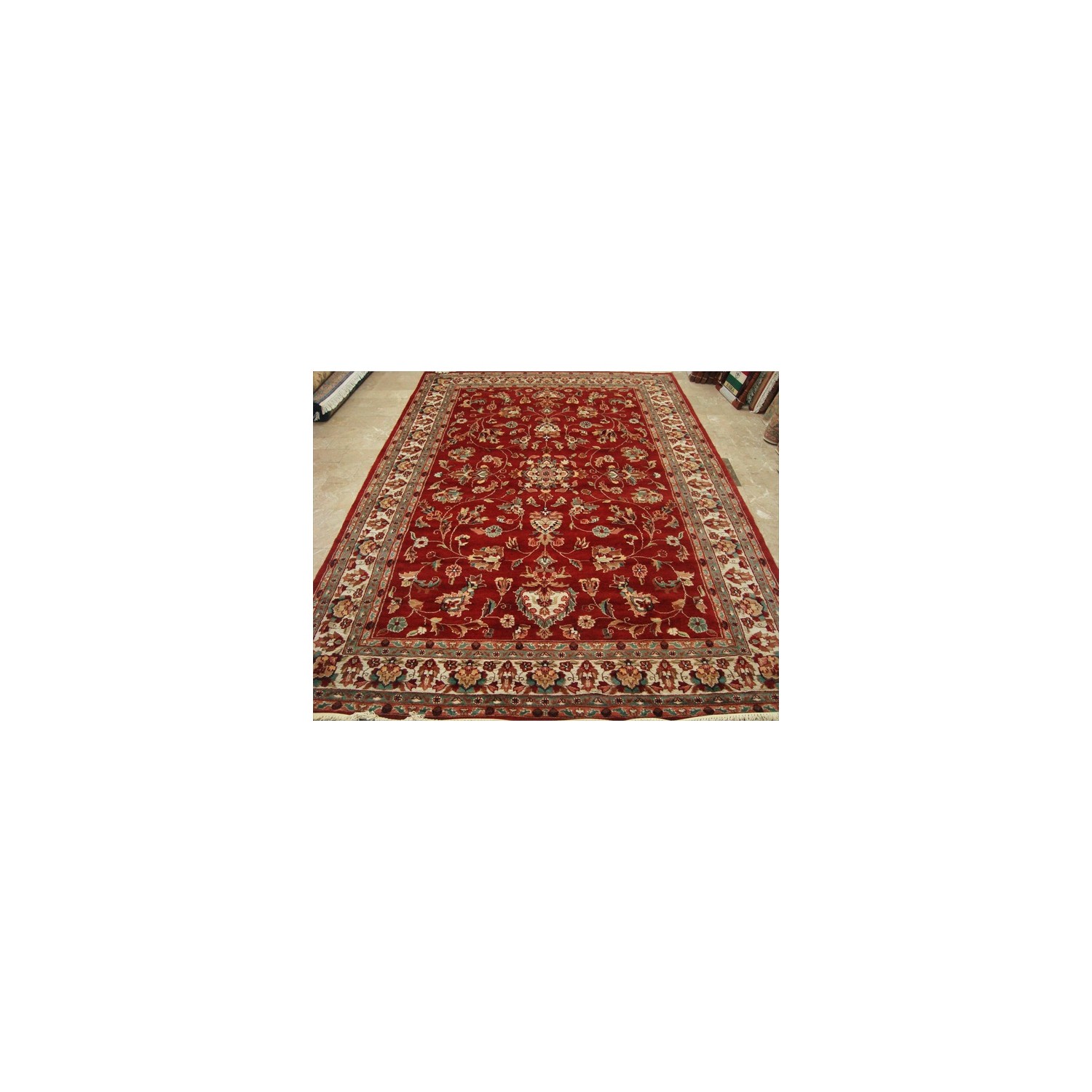 Ahmedani Amazing Floral Hand Knotted Silk Wool Carpet 10.2' x 7.1' Area Rug - Red