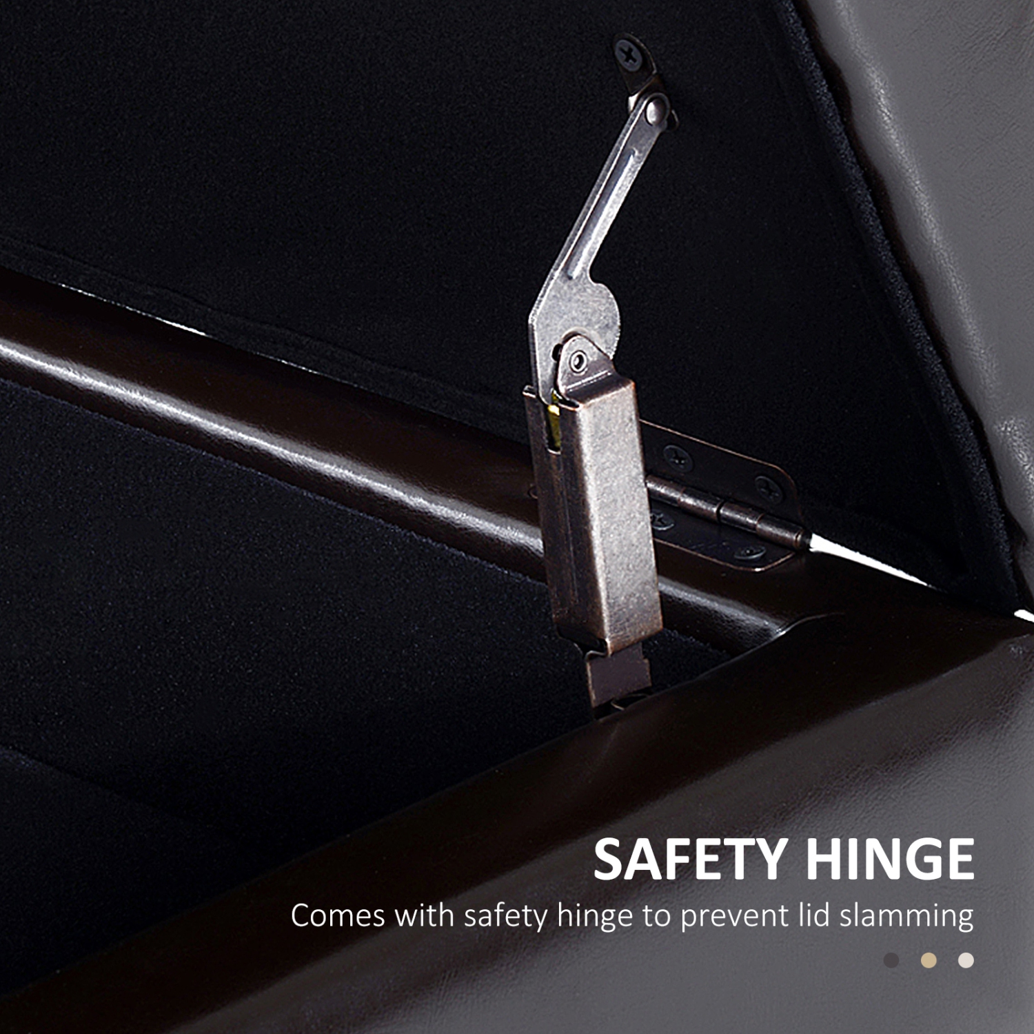 Banc à chaussures de HOMCOM, banc d'entrée capitonné recouvert de cuir PU avec couvercle, support à chaussures et cadre en bois pour le salon,