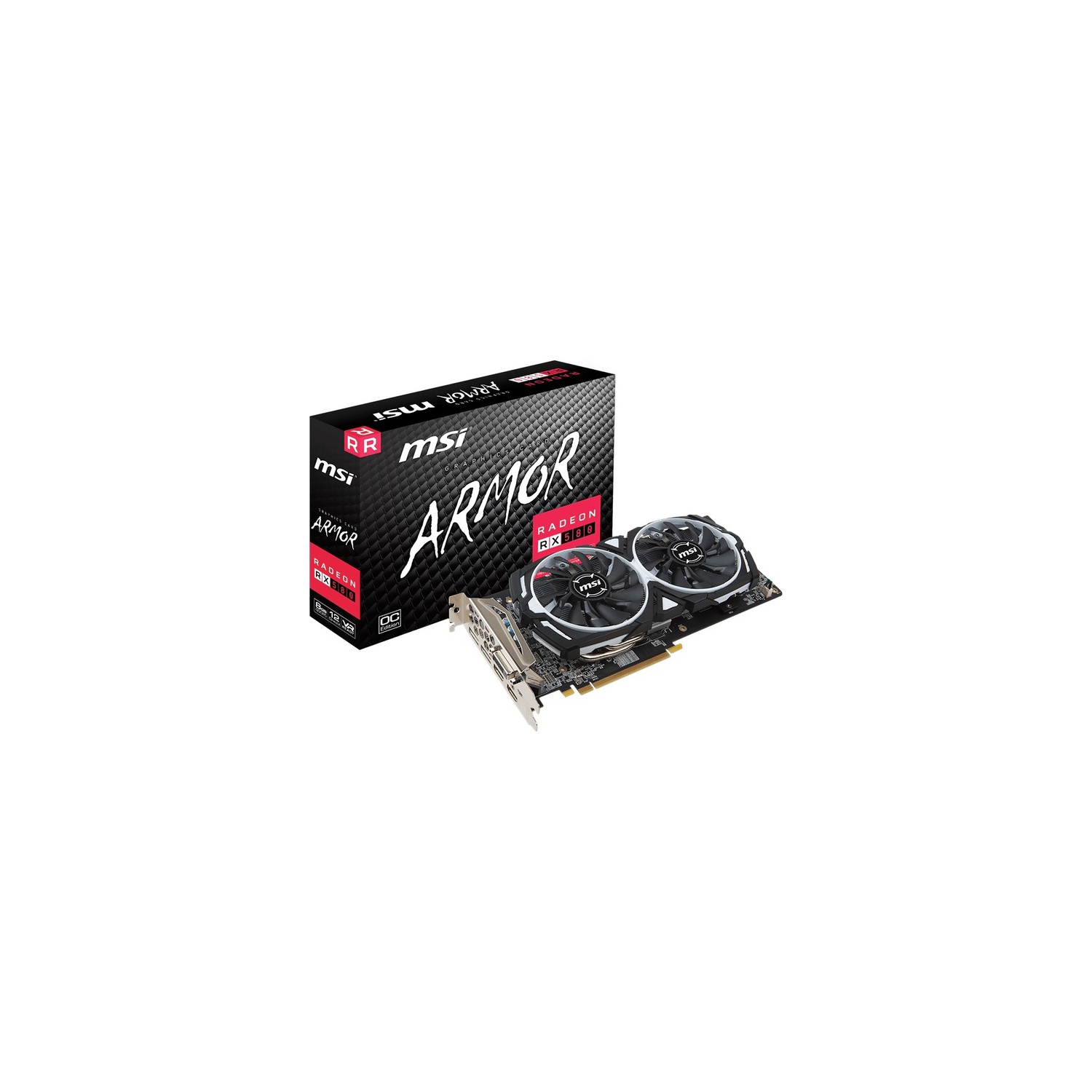 MSI Radeon RX 580 ARMOR Dual Torx Fans 8GB OC 256-Bit GDDR5 HDCP Ready CrossFireX Support Video Card