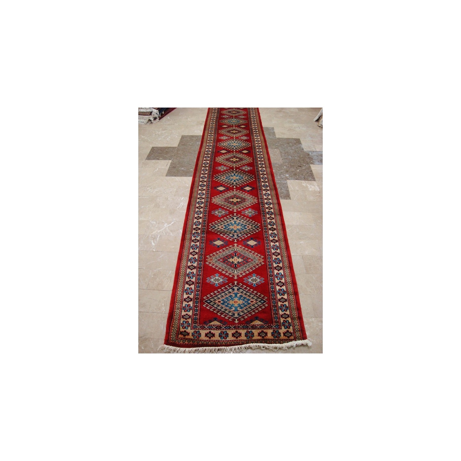 Rectangle Runner Rug Shirvan Kuba Fine Veg Dyed Kazak Hand Knotted Wool Carpet'