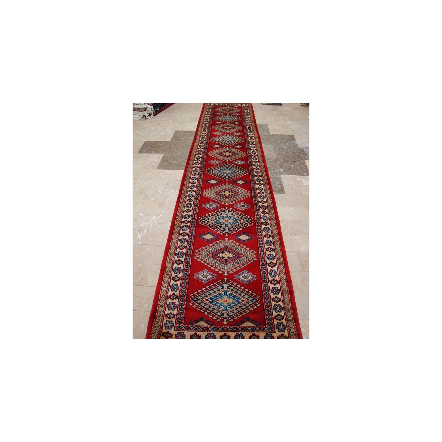 Rectangle Runner Rug Shirvan Kuba Fine Veg Dyed Kazak Hand Knotted Wool Carpet'