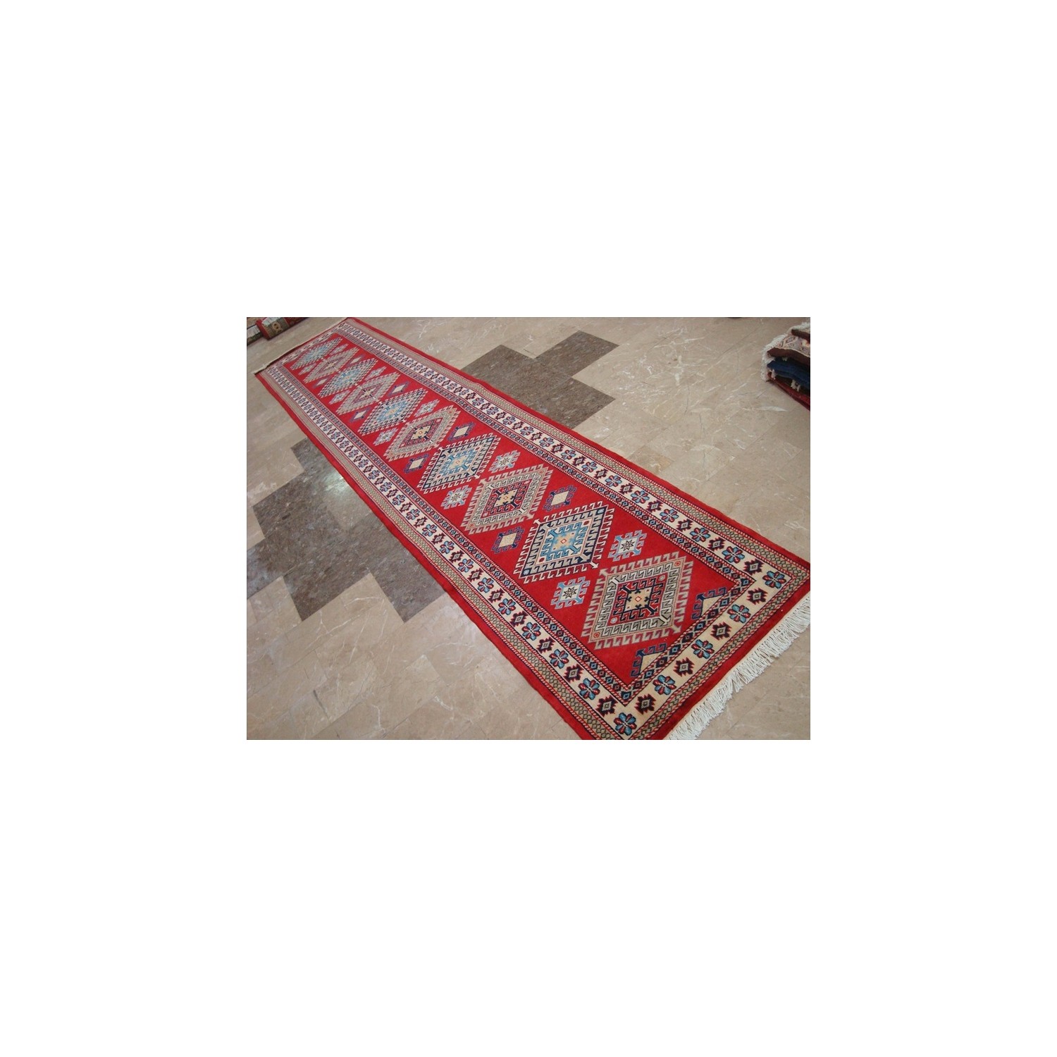 Rectangle Runner Rug Shirvan Kuba Fine Veg Dyed Kazak Hand Knotted Wool Carpet'