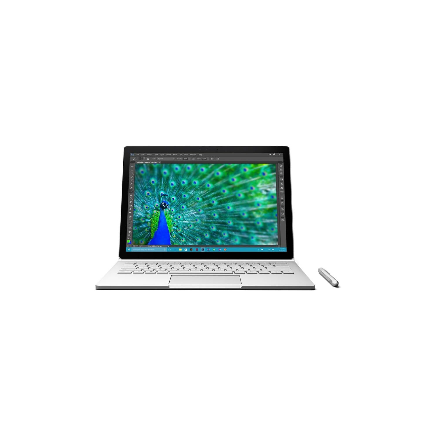 Microsoft Surface book 9ER-00001 13.5" Touchscreen Laptop - Silver (Intel Core i7 6600U / 256GB SSD / 8 GB / Nvidia GTX 965M Graphics / Windows 10 Pro) - English