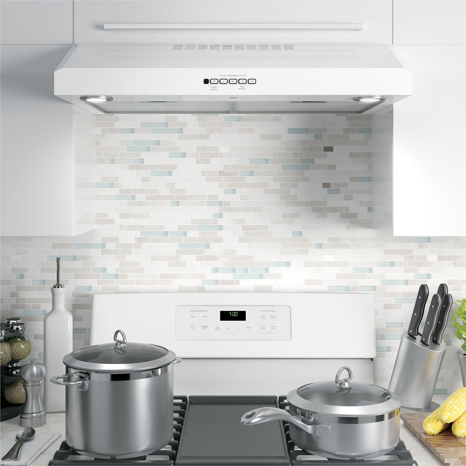 GE 30" Under Cabinet Range Hood - White