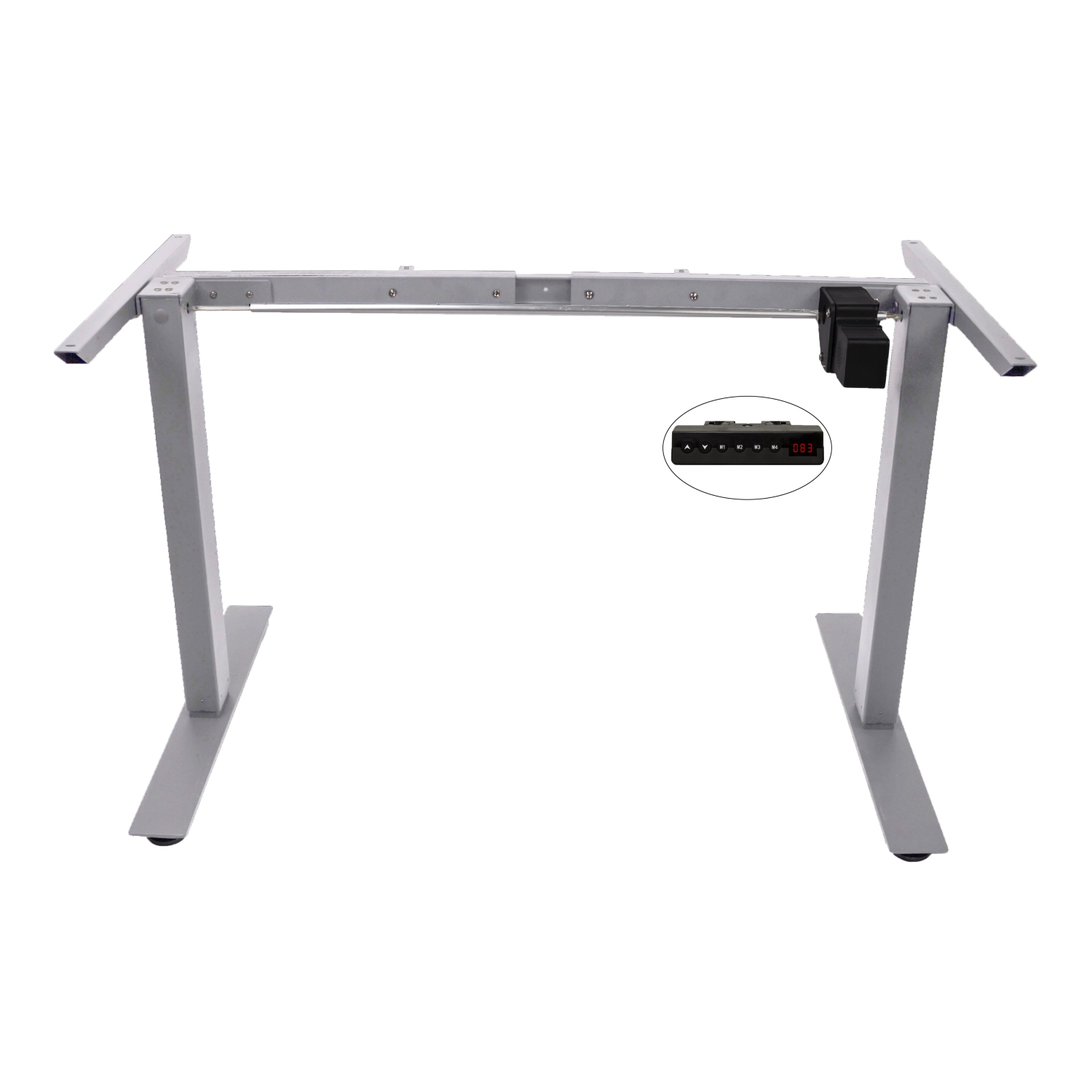 Single Motor Programmable Standing Desk - Grey