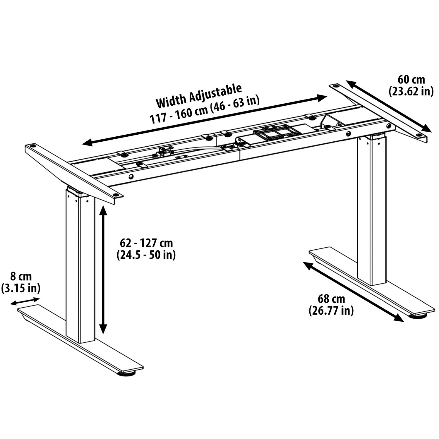 Dual Motor Programmable Standing Desk - Silver