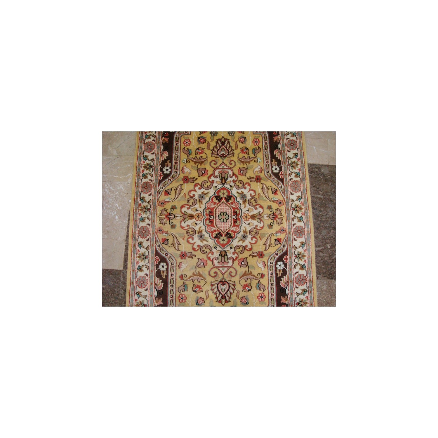 Ahmedani Exclusive Medallion Flowers Hand Knotted Wool Silk Carpet 5.7' x 3.1' Area Rug - Multi-Colour