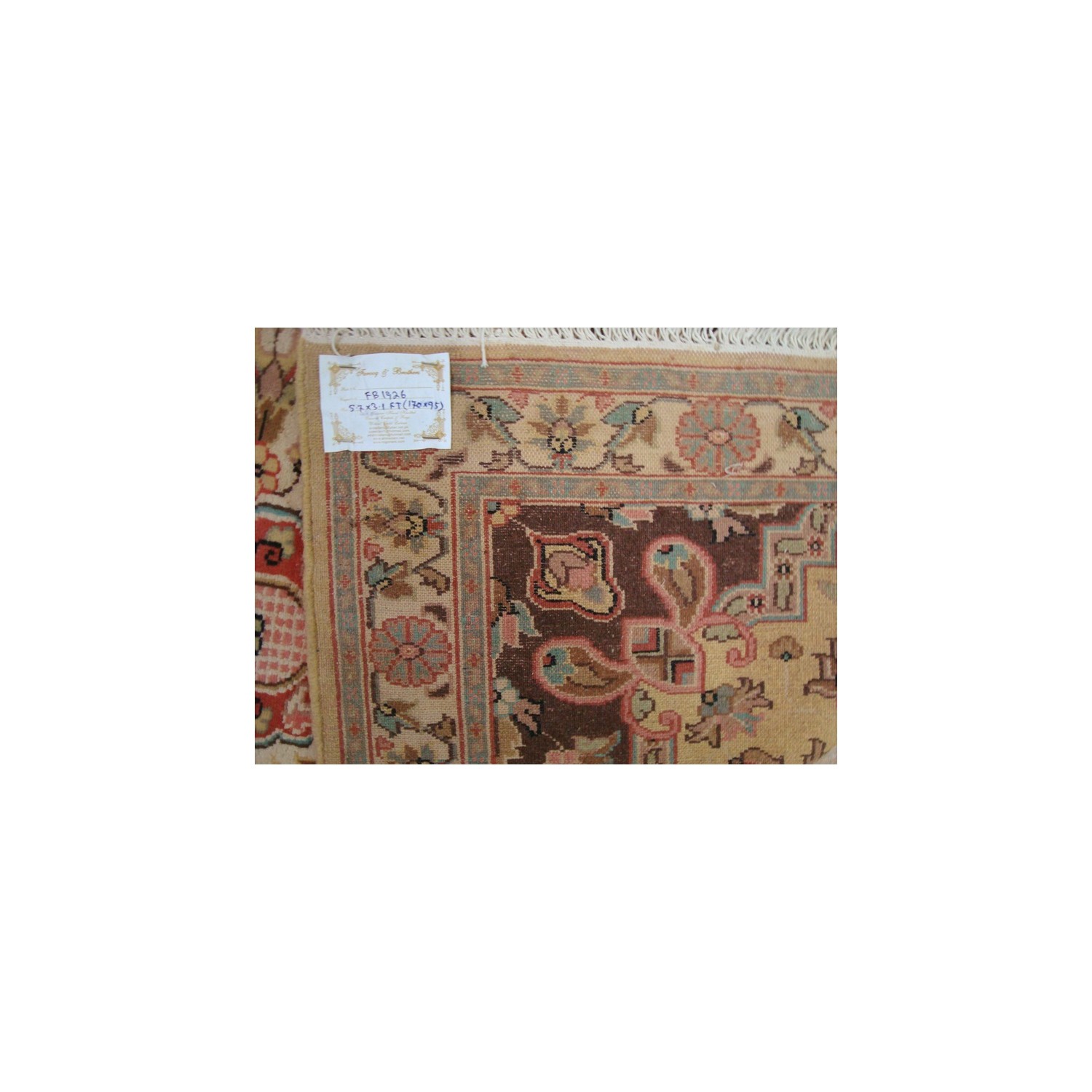 Ahmedani Exclusive Medallion Flowers Hand Knotted Wool Silk Carpet 5.7' x 3.1' Area Rug - Multi-Colour