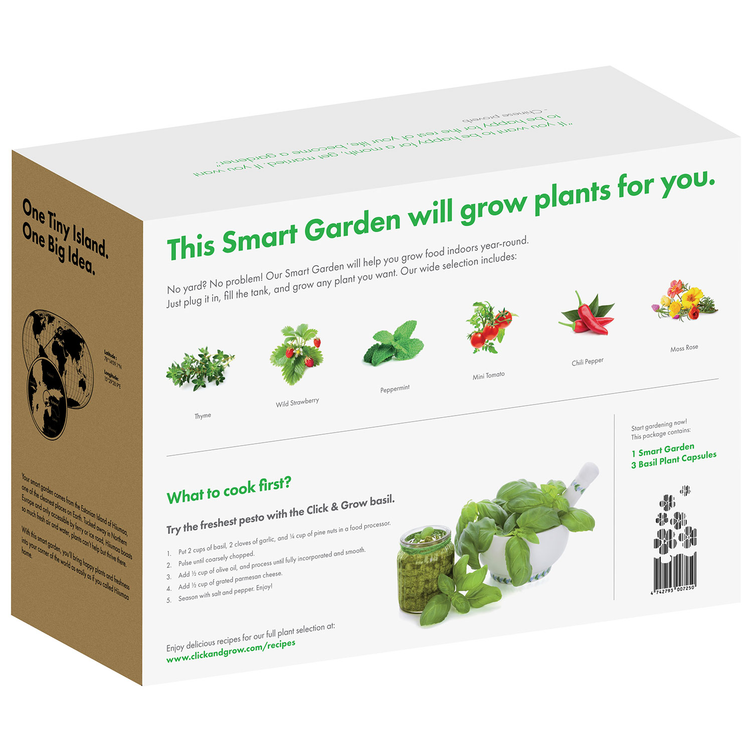 Click and Grow Smart Indoor Garden with Basil Seed Capsule Refill - 3 Pack - White