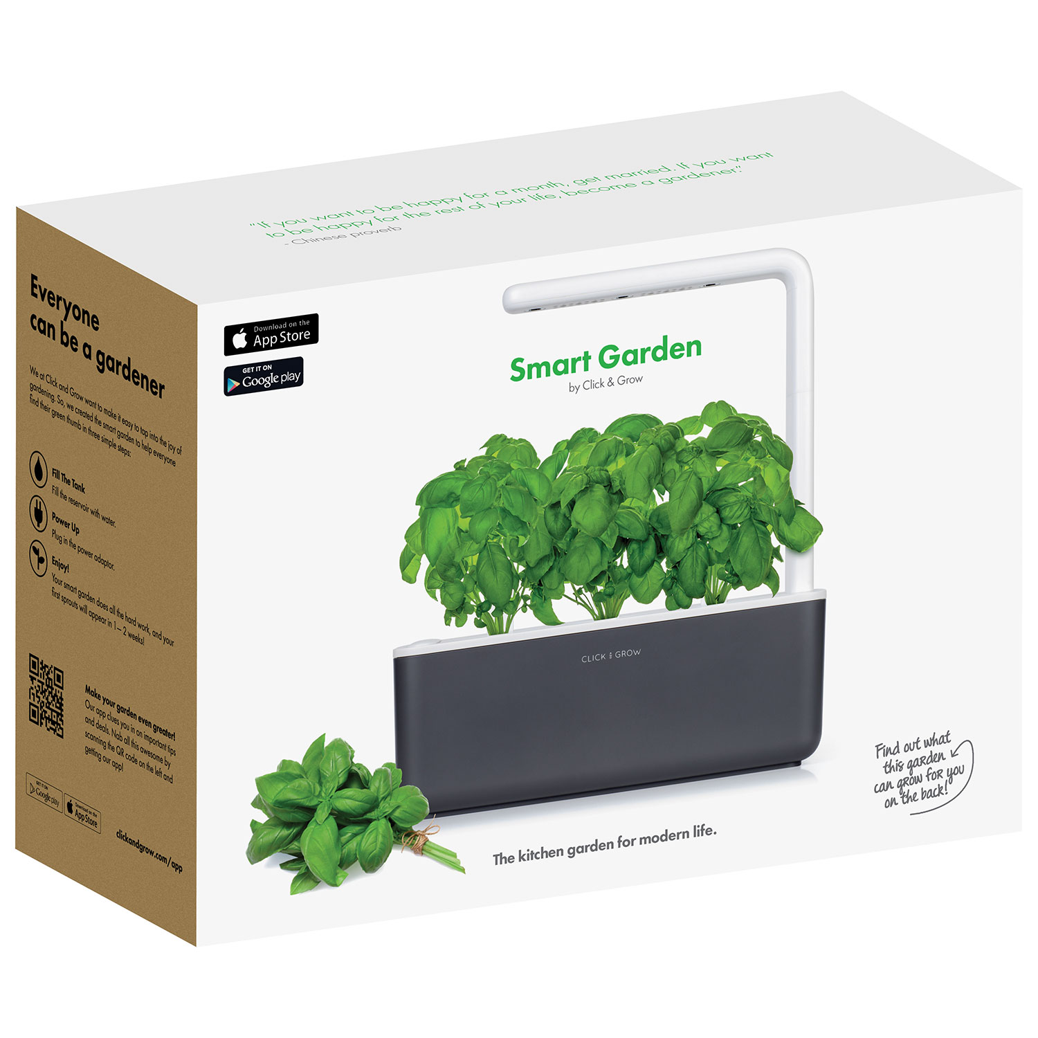 Jardin intérieur intelligent/capsule de basilic de Click & Grow - Paquet de 3 - Gris foncé