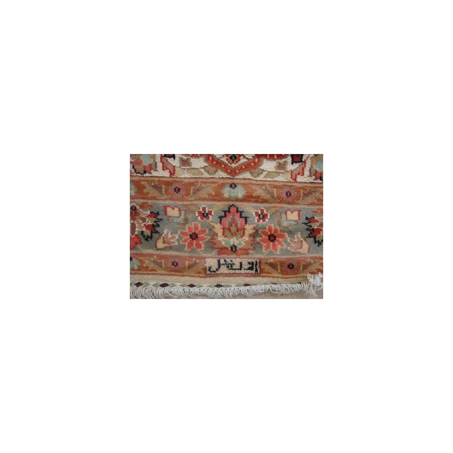 Mehrab Taj Ivory Medallion Exclusive Designed Rectangle Area Rug Wool Silk Hand Knotted Carpet'