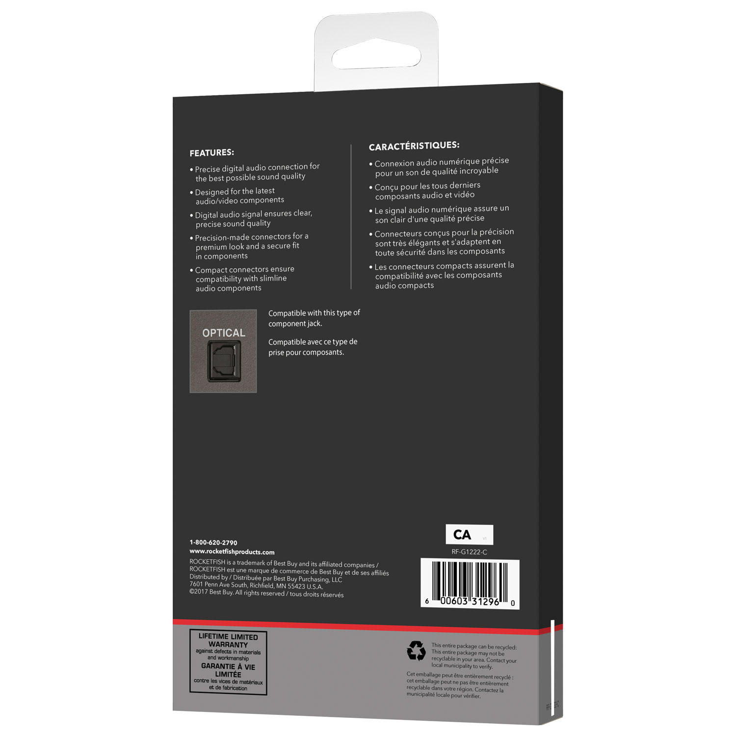 Rocketfish 2.4m Optical Cable - Only at Best Buy