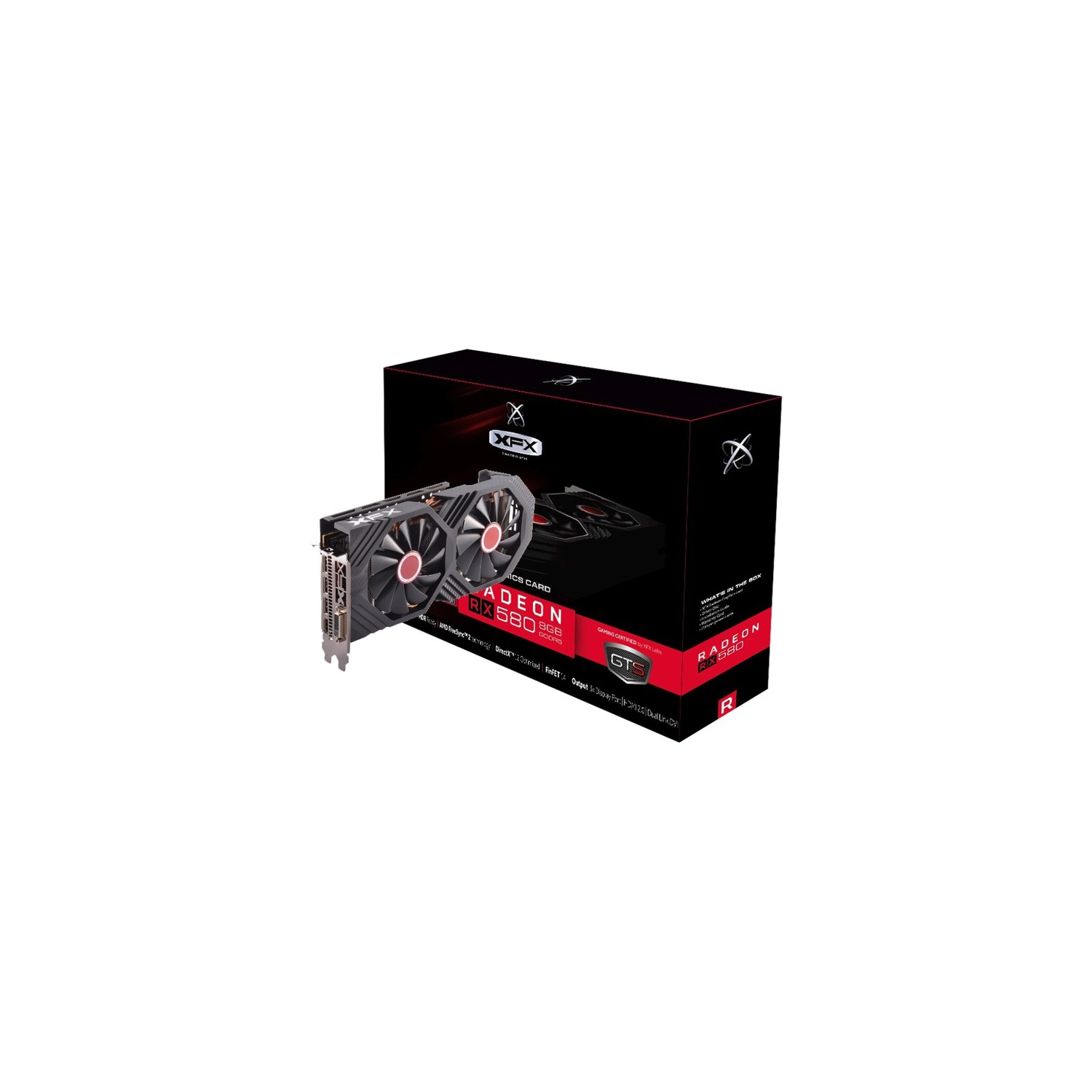 XFX Video Card RX-580P8DFD6 AMD RX 580 8GB 256B DDR5 PCIE 3xDP HDMI DVI Retail