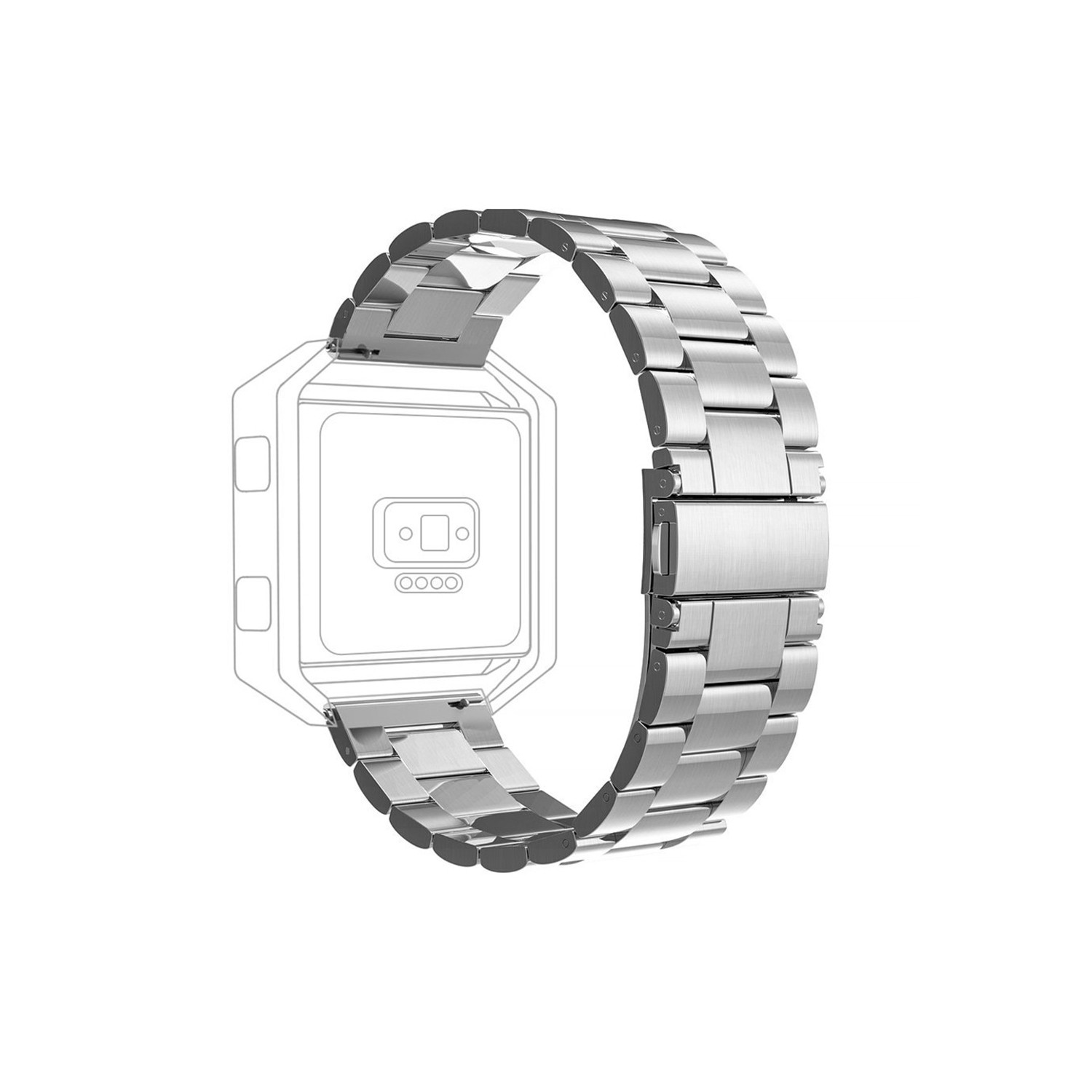 StrapsCo Stainless Steel Link Band for Fitbit Blaze