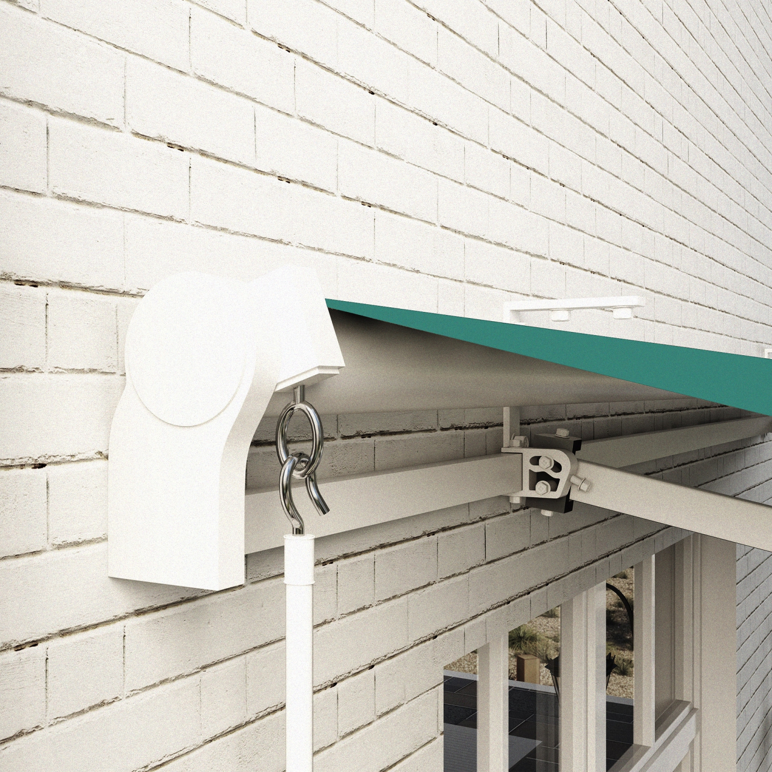 Auvent de terrasse rétractable manuel de 13 x 8 pi, pare-soleil d'extérieur, abri de porte de fenêtre en aluminium, cadre en aluminium, vert foncé