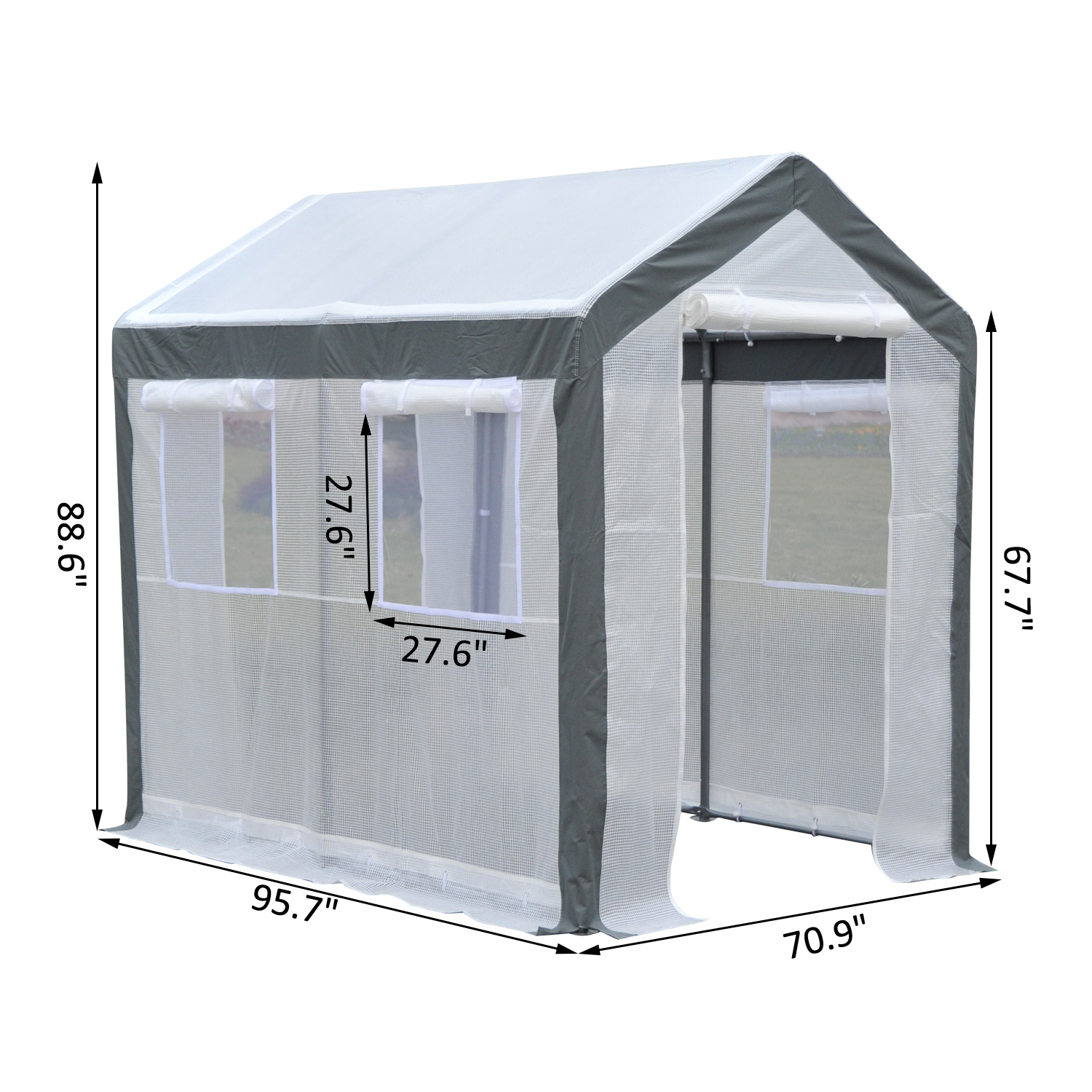 Outsunny 6x8x7.4 inch Walk in Greenhouse White