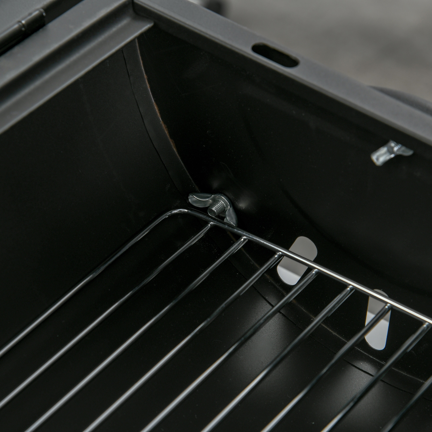 Barbecue extérieur portatif au charbon Outsunny, barbecue pliant sur table, fumoir à chaleur avec poignée, noir