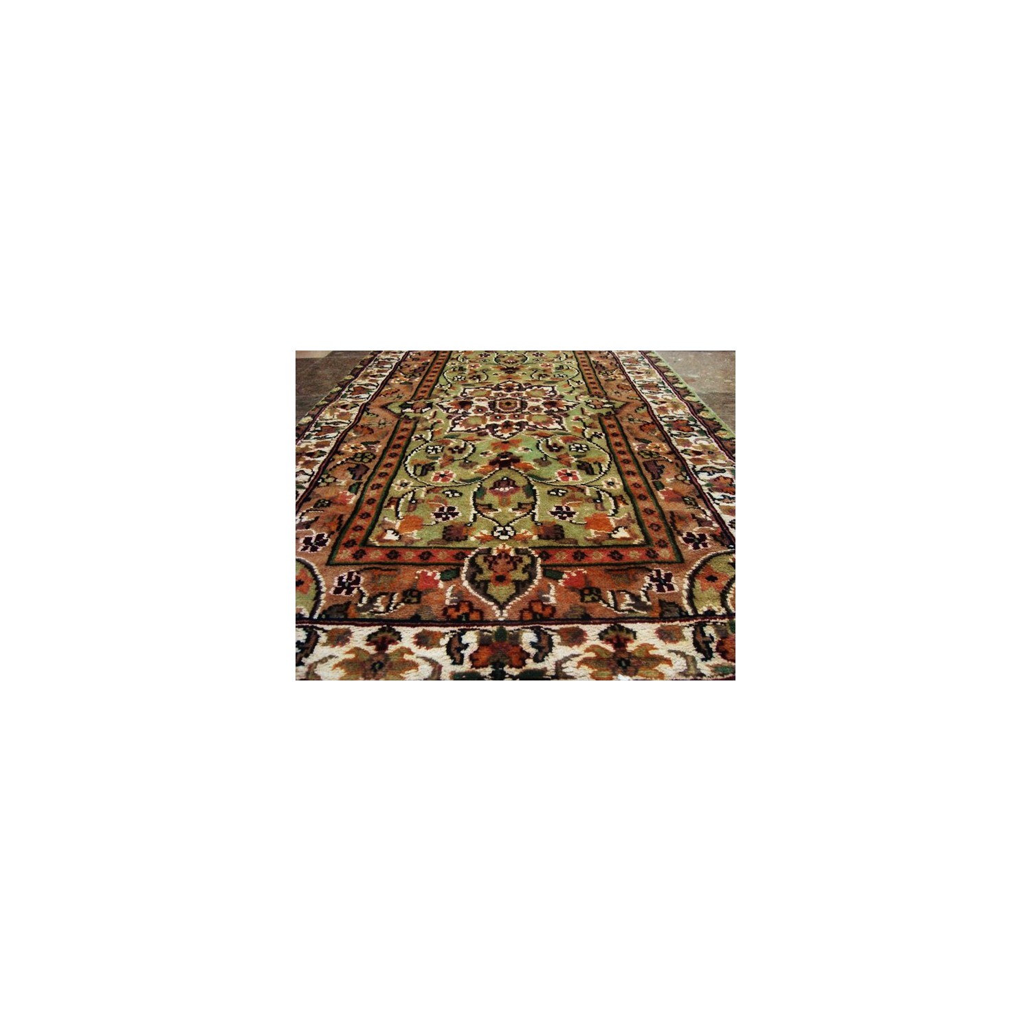 Green Ivory Touch Excellent Designed Rectangle Area Rugs Hand Knotted Wool Silk Carpet'
