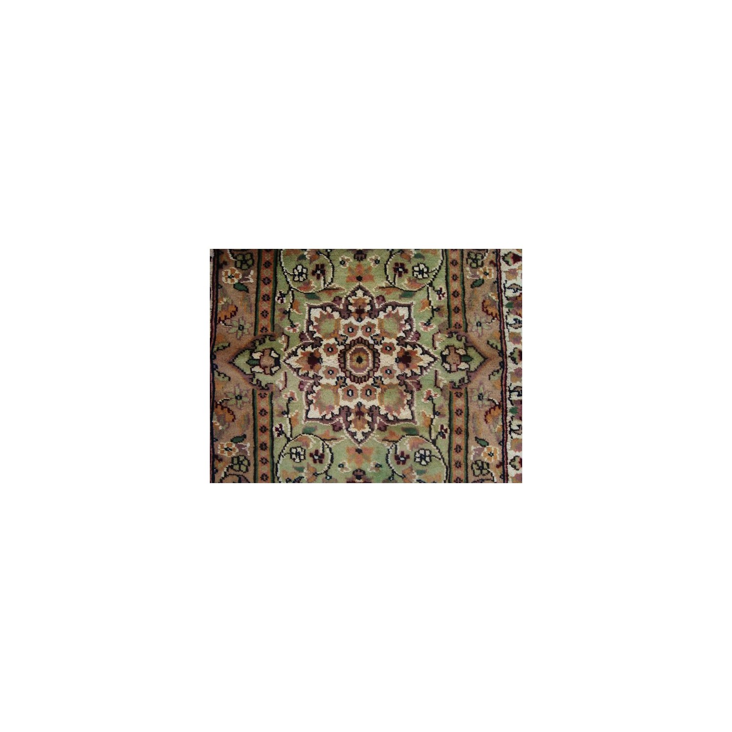 Green Ivory Touch Excellent Designed Rectangle Area Rugs Hand Knotted Wool Silk Carpet'