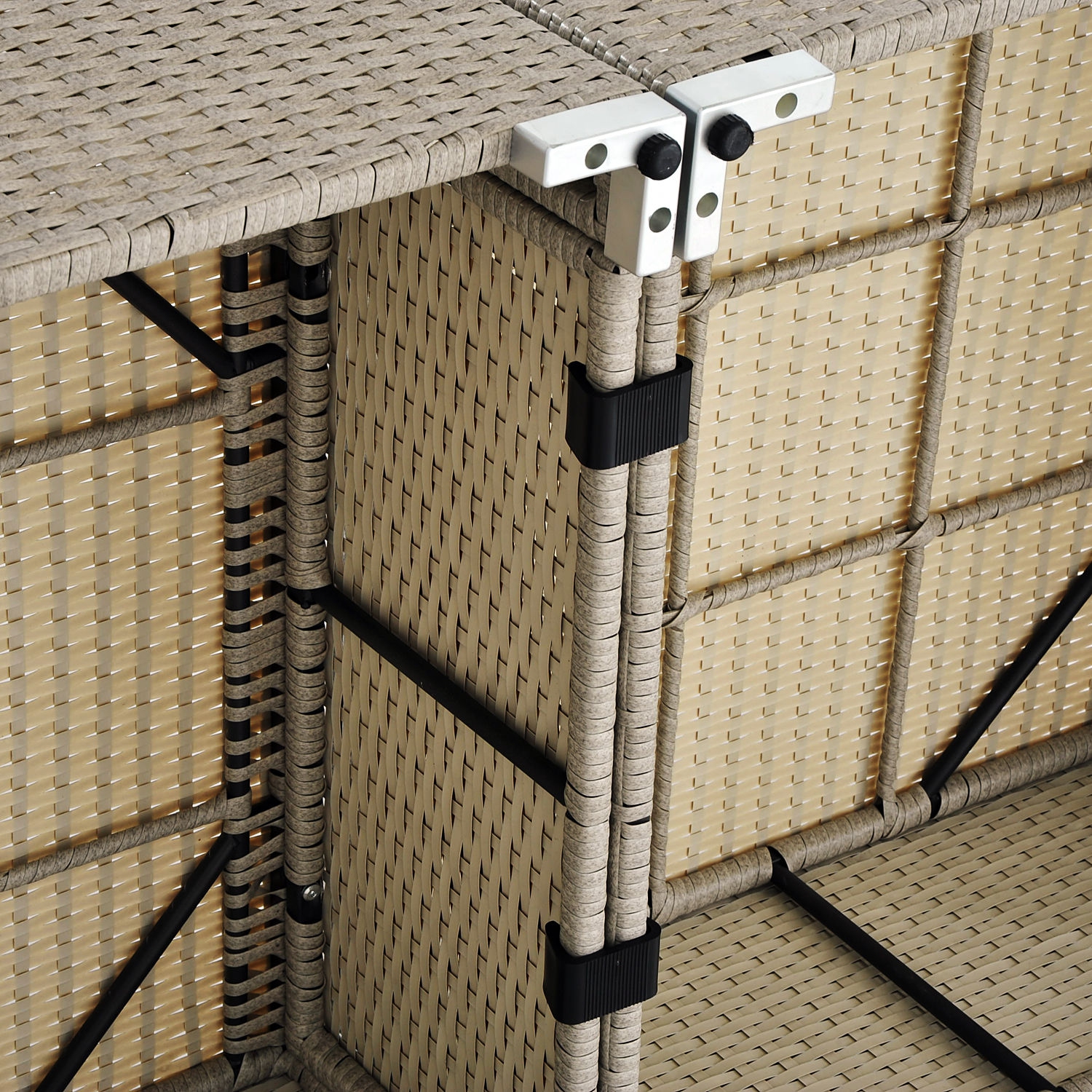 Outsunny Set of 10 Outdoor Furniture Clips, Rattan Furniture Connectors, Wicker Sectional Module Sofa Fasteners Clamps