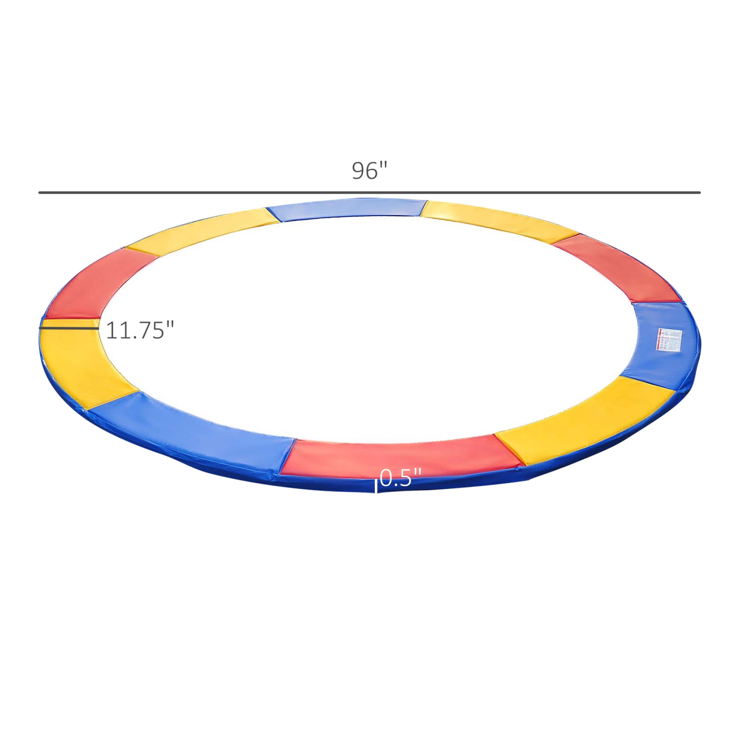 Tapis de trampoline 8&nbsp;pi de HOMCOM ⌀⌀Ressort de rechange pour salle de sport de 96&nbsp;po; Couvercle rebondissant; Mousse EPE colorée