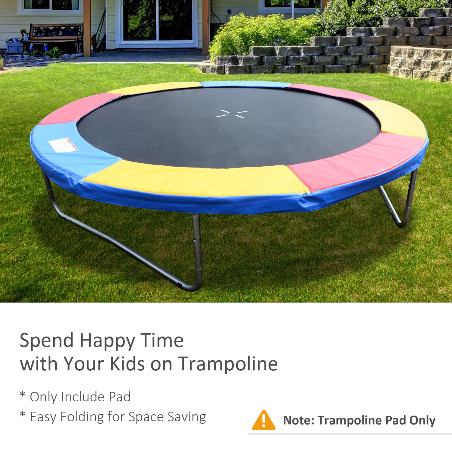 Tapis de trampoline 8&nbsp;pi de HOMCOM ⌀⌀Ressort de rechange pour salle de sport de 96&nbsp;po; Couvercle rebondissant; Mousse EPE colorée