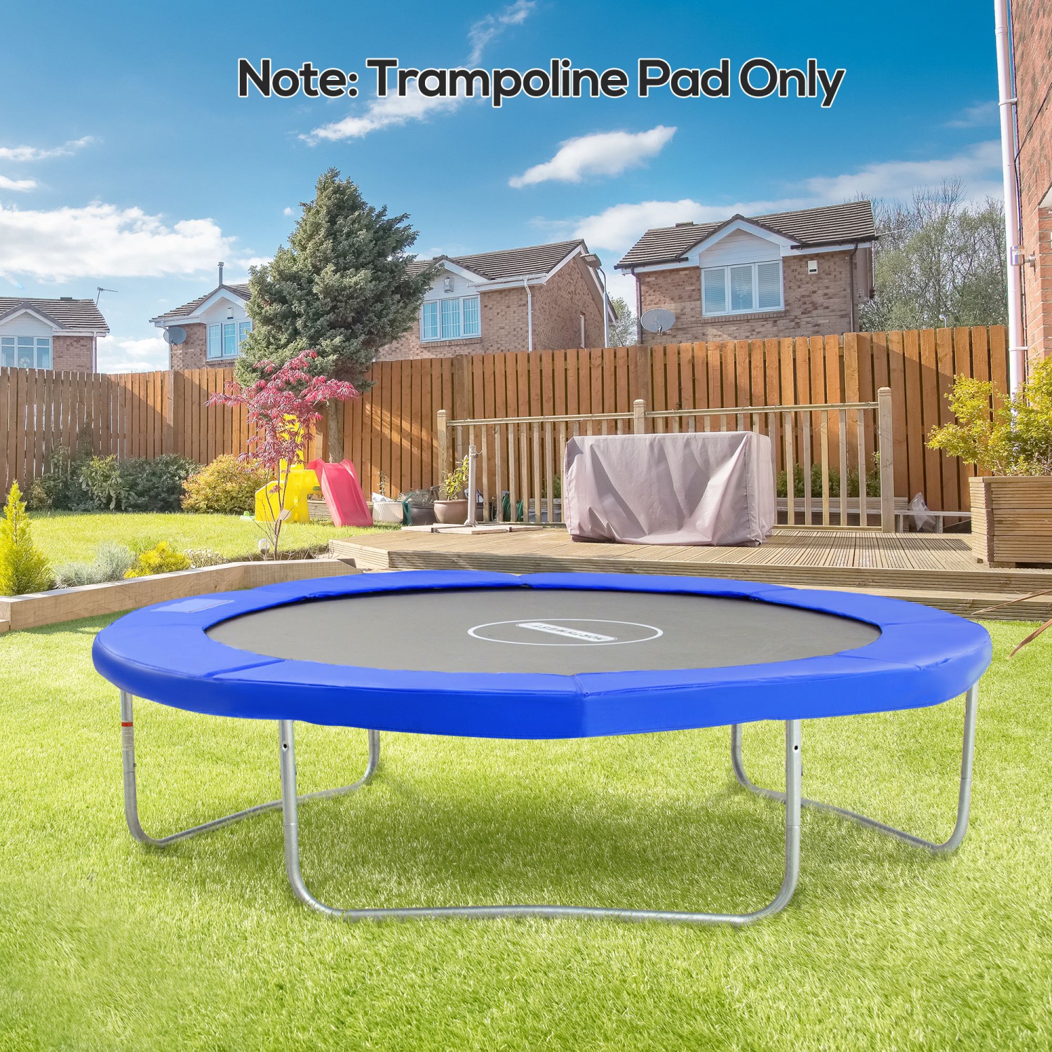 HOMCOM ⌀8ft Trampoline Pad ⌀96" Spring Safety Replacement Gym Bounce Jump Cover EPE Foam Blue
