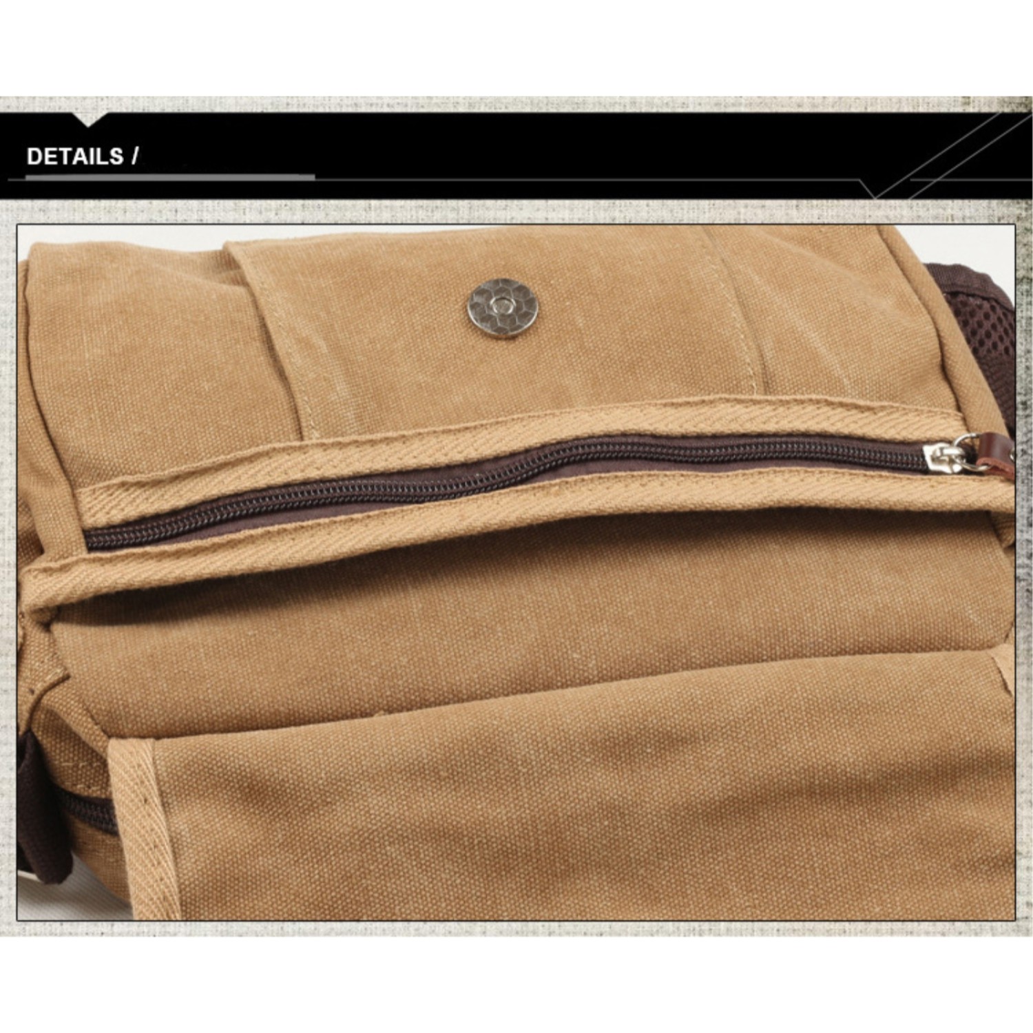 Petit sac messager en toile multi-usage rétro pour hommes de Navor – Brun