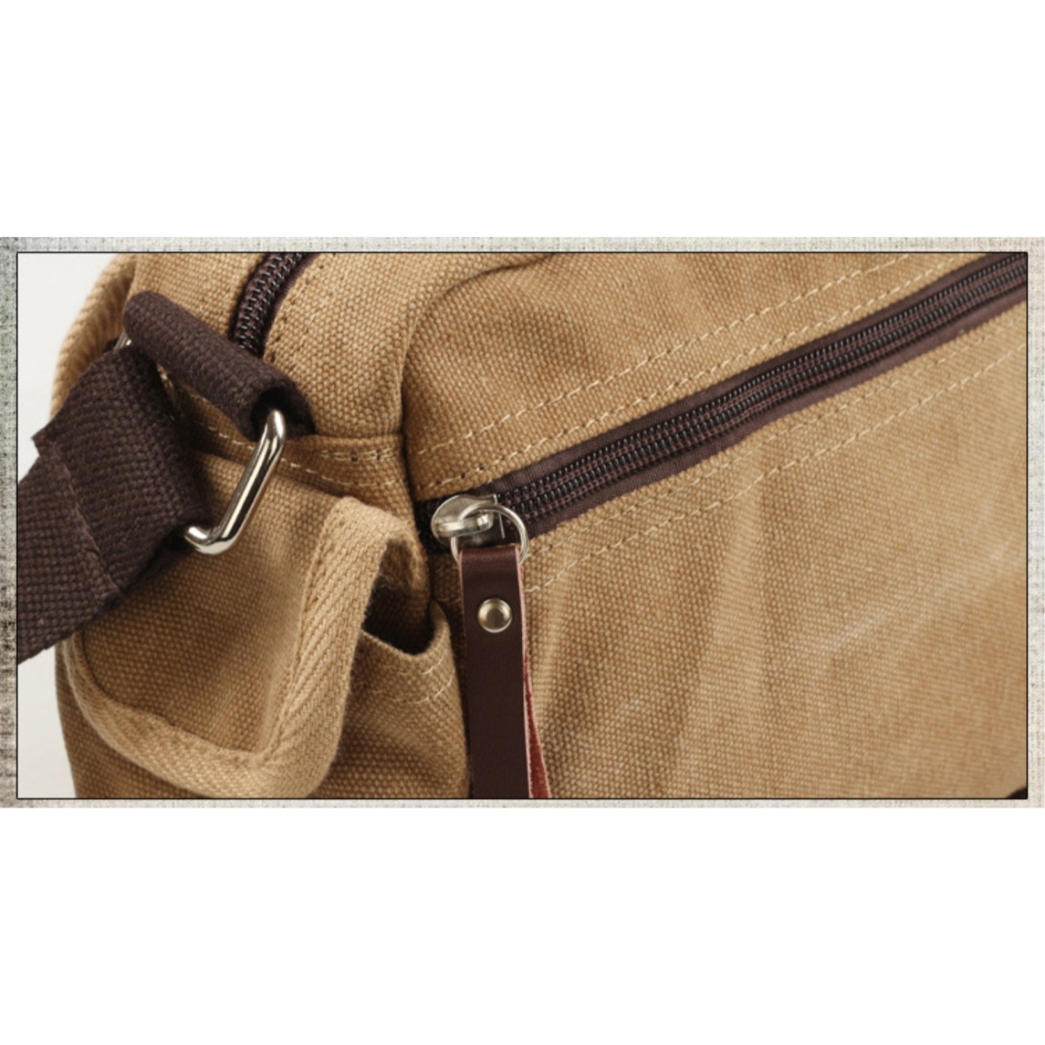 Petit sac messager en toile multi-usage rétro pour hommes de Navor – Brun