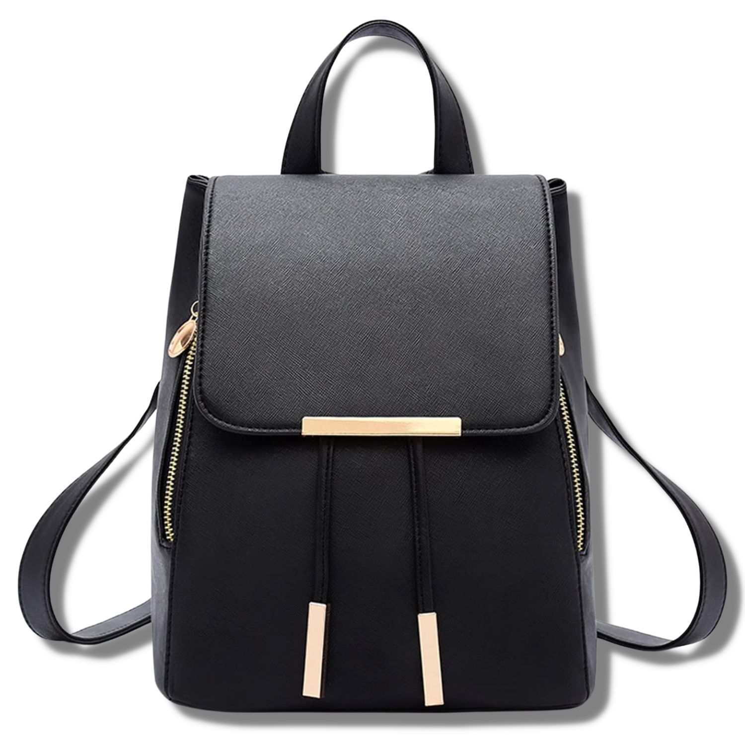 Women Convertible Business/Travel Leather Backpack/Handbag-Black