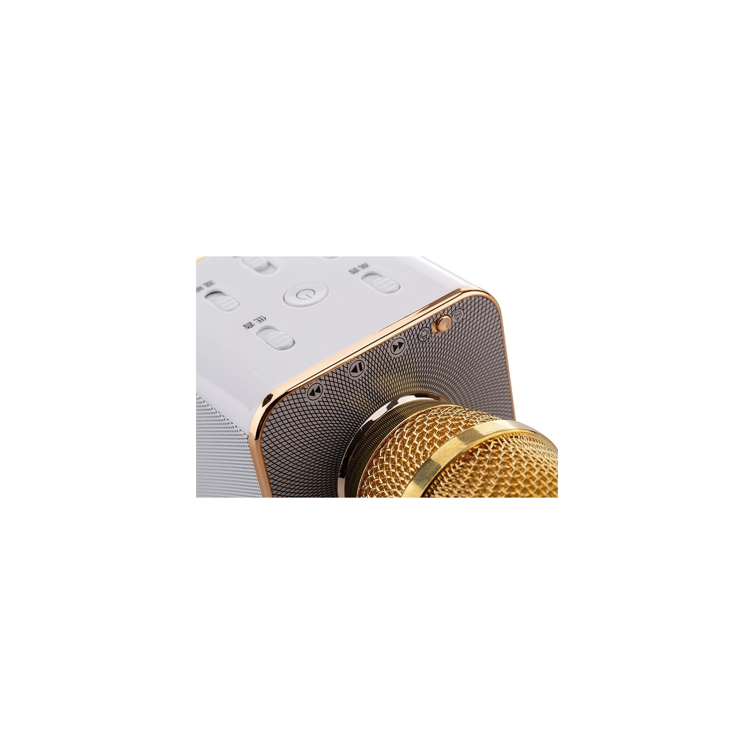 100% Genuine Tuxun Q7 Wireless Bluetooth Microphone Speaker Karaoke Gold