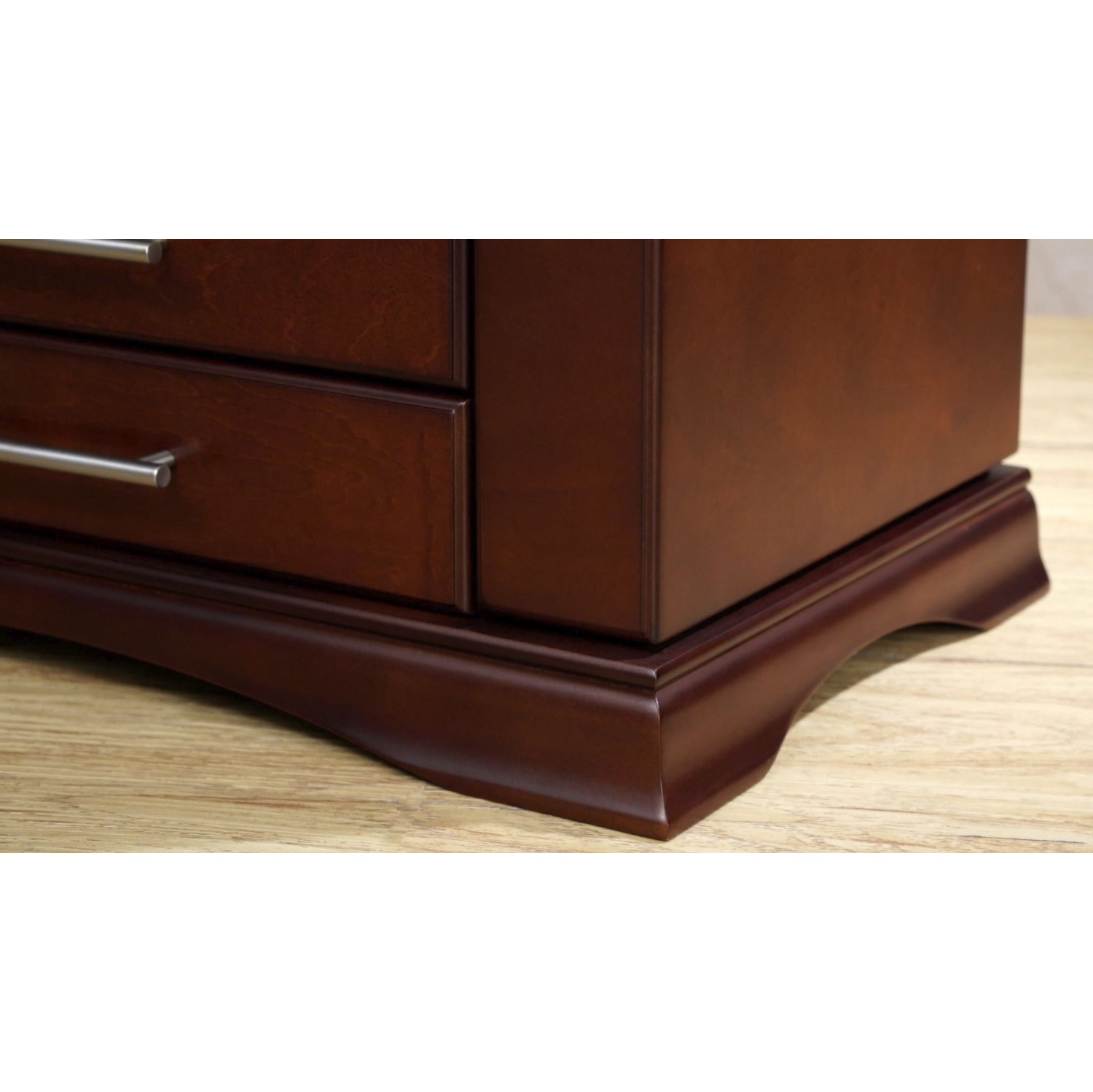 Grande boîte de rangement pour coffre à bijoux moderne au fini en bois espresso foncé d’Arolly