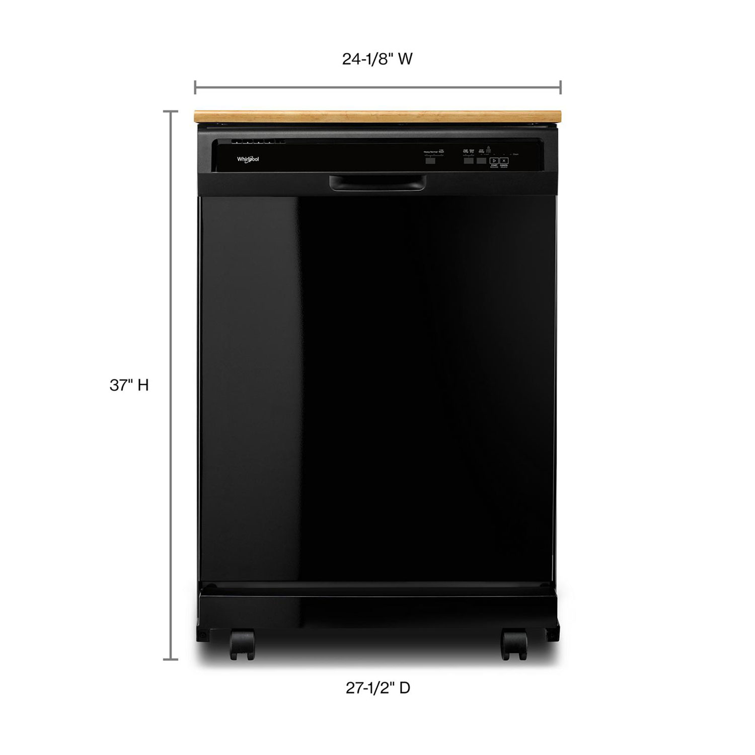 Whirlpool 24" 64dB Portable Dishwasher - Black